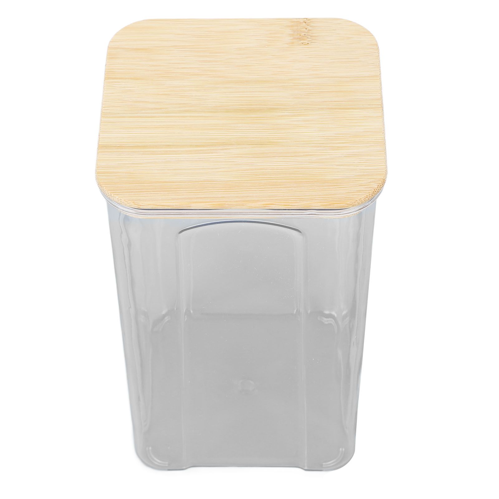 Airtight Food Storage Container Clear Food Storage Jar with Bamboo Lid for Noodles Flour Cereal Rice Tea Coffee Beans 1400ml 10.7x17cm / 4.2x6.7in - Image 3