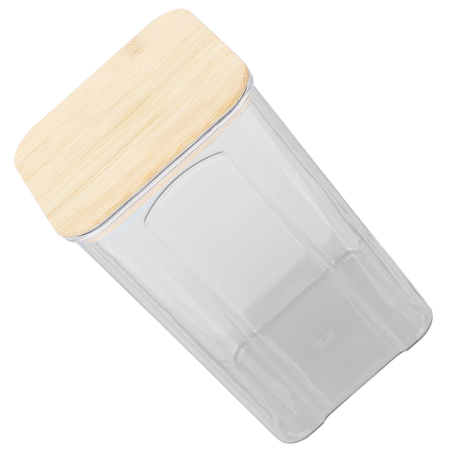 Airtight Food Storage Container Clear Food Storage Jar with Bamboo Lid for Noodles Flour Cereal Rice Tea Coffee Beans 1400ml 10.7x17cm / 4.2x6.7in - Image 4