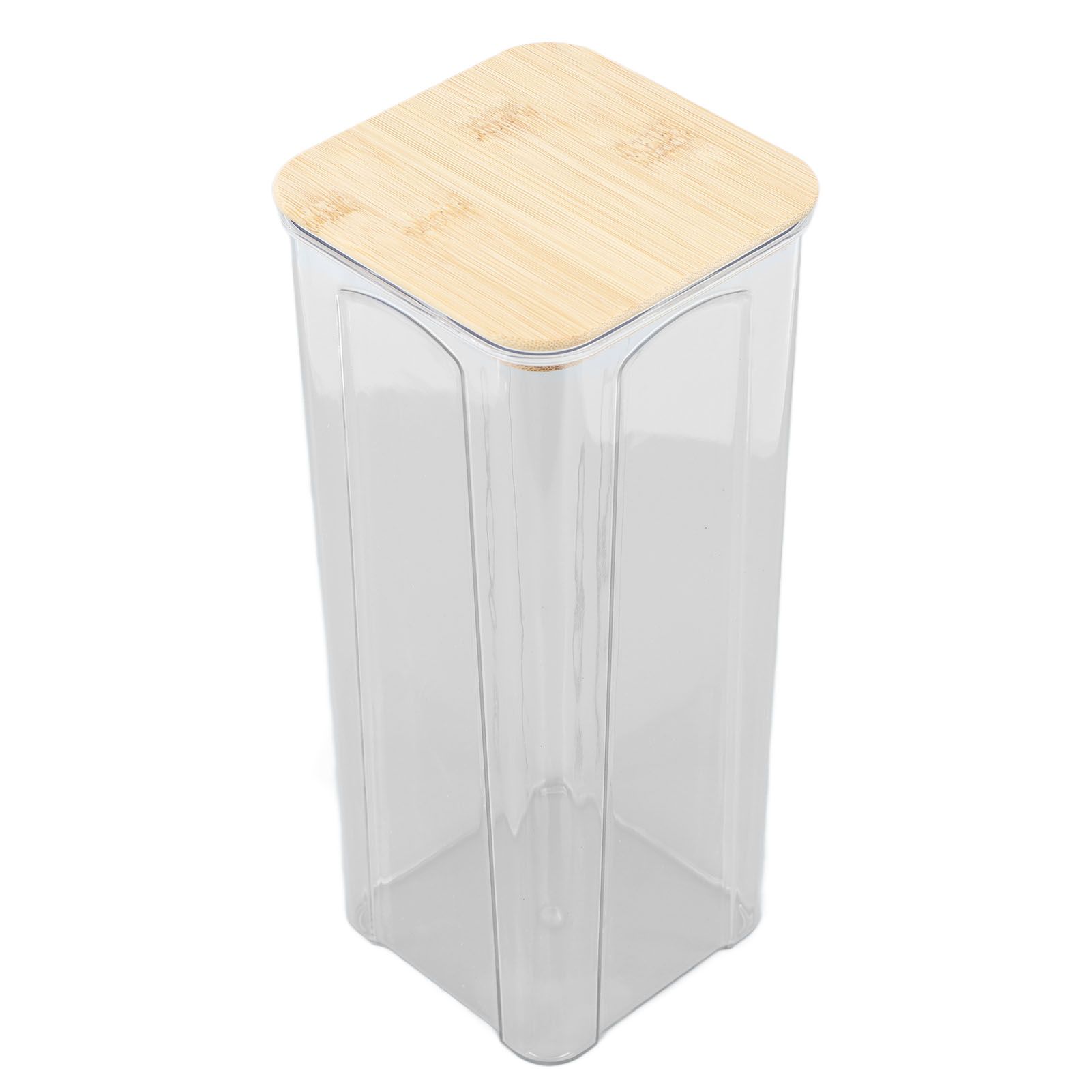 Airtight Food Storage Container Clear Food Storage Jar with Bamboo Lid for Noodles Flour Cereal Rice Tea Coffee Beans 2000ml 10.7x25.5cm / 4.2x10.0in - Image 6