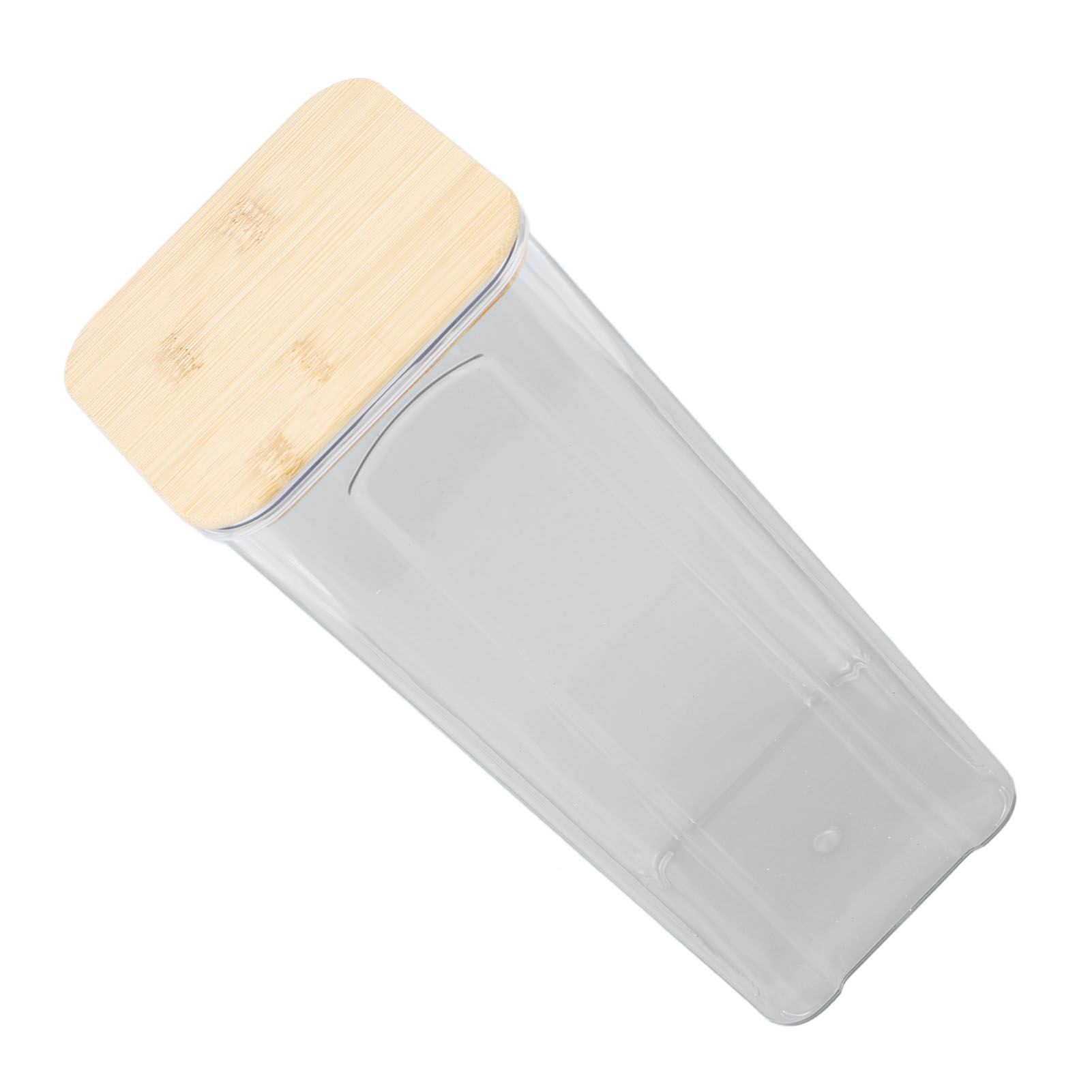 Airtight Food Storage Container Clear Food Storage Jar with Bamboo Lid for Noodles Flour Cereal Rice Tea Coffee Beans 2000ml 10.7x25.5cm / 4.2x10.0in - Image 8