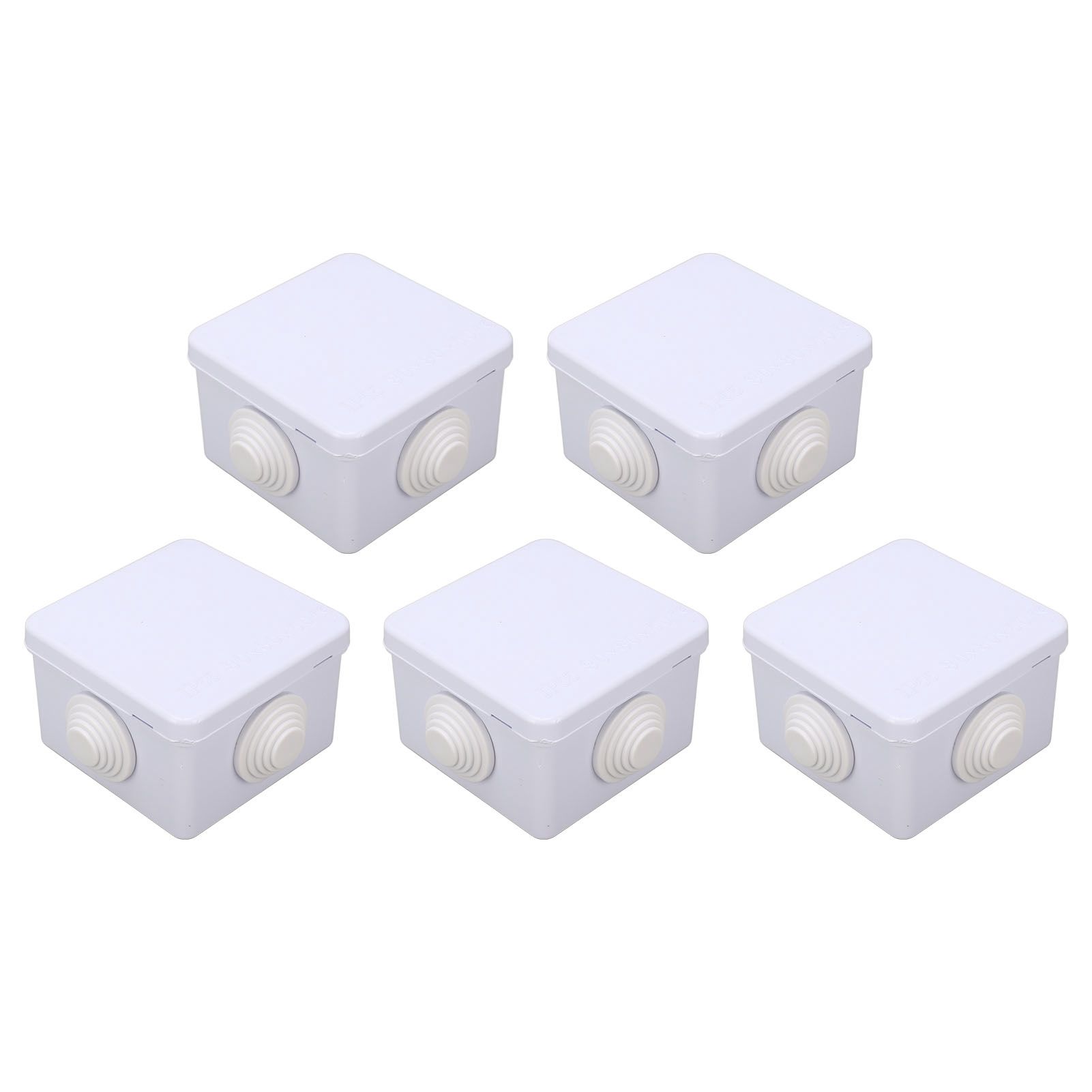 5Pcs Plastic Waterproof Cable Box with Rubber Plug IP55 Waterproof Plug Junction Wire Box - Image 1