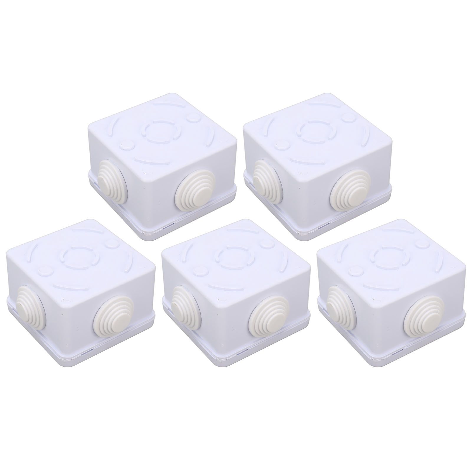 5Pcs Plastic Waterproof Cable Box with Rubber Plug IP55 Waterproof Plug Junction Wire Box - Image 2