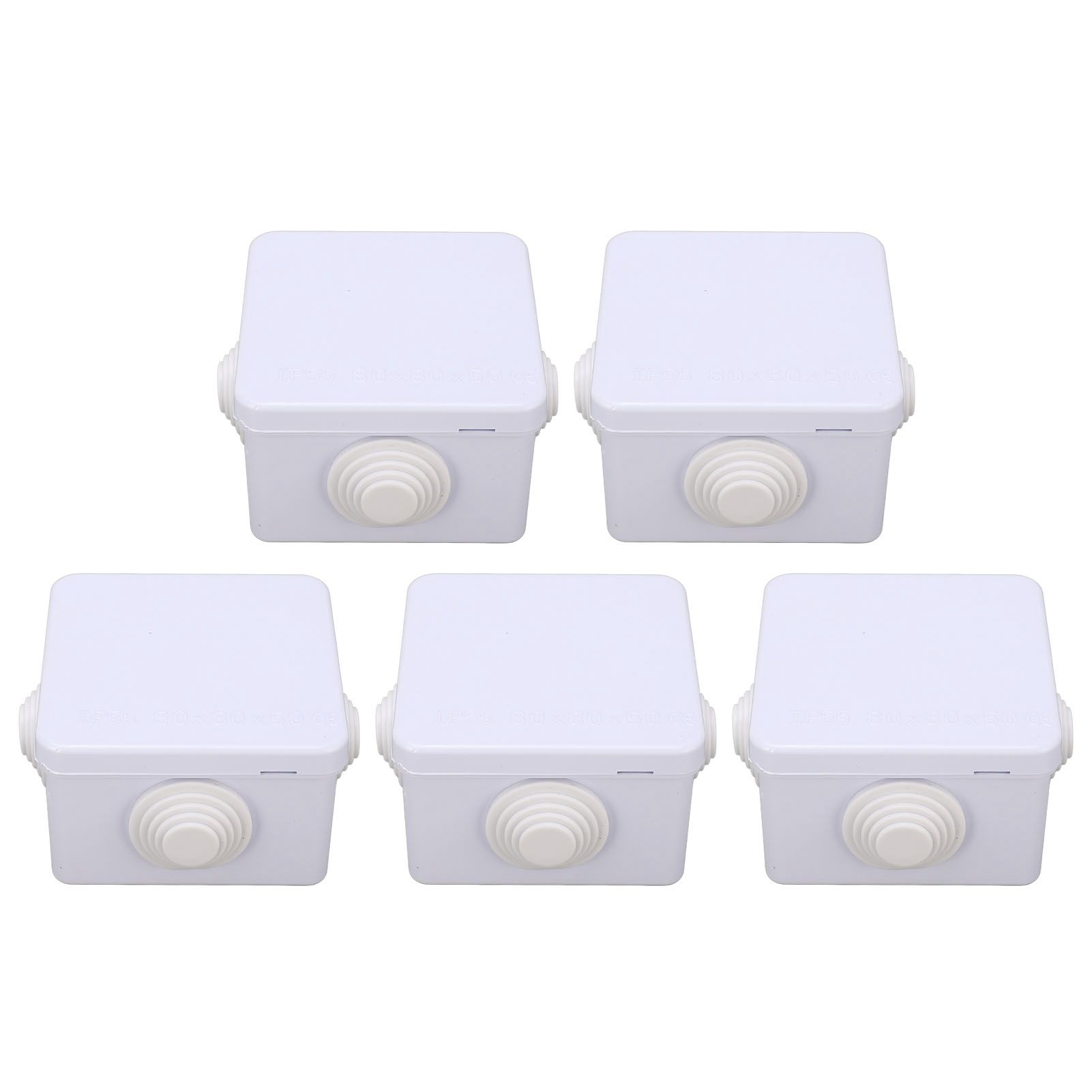 5Pcs Plastic Waterproof Cable Box with Rubber Plug IP55 Waterproof Plug Junction Wire Box - Image 4