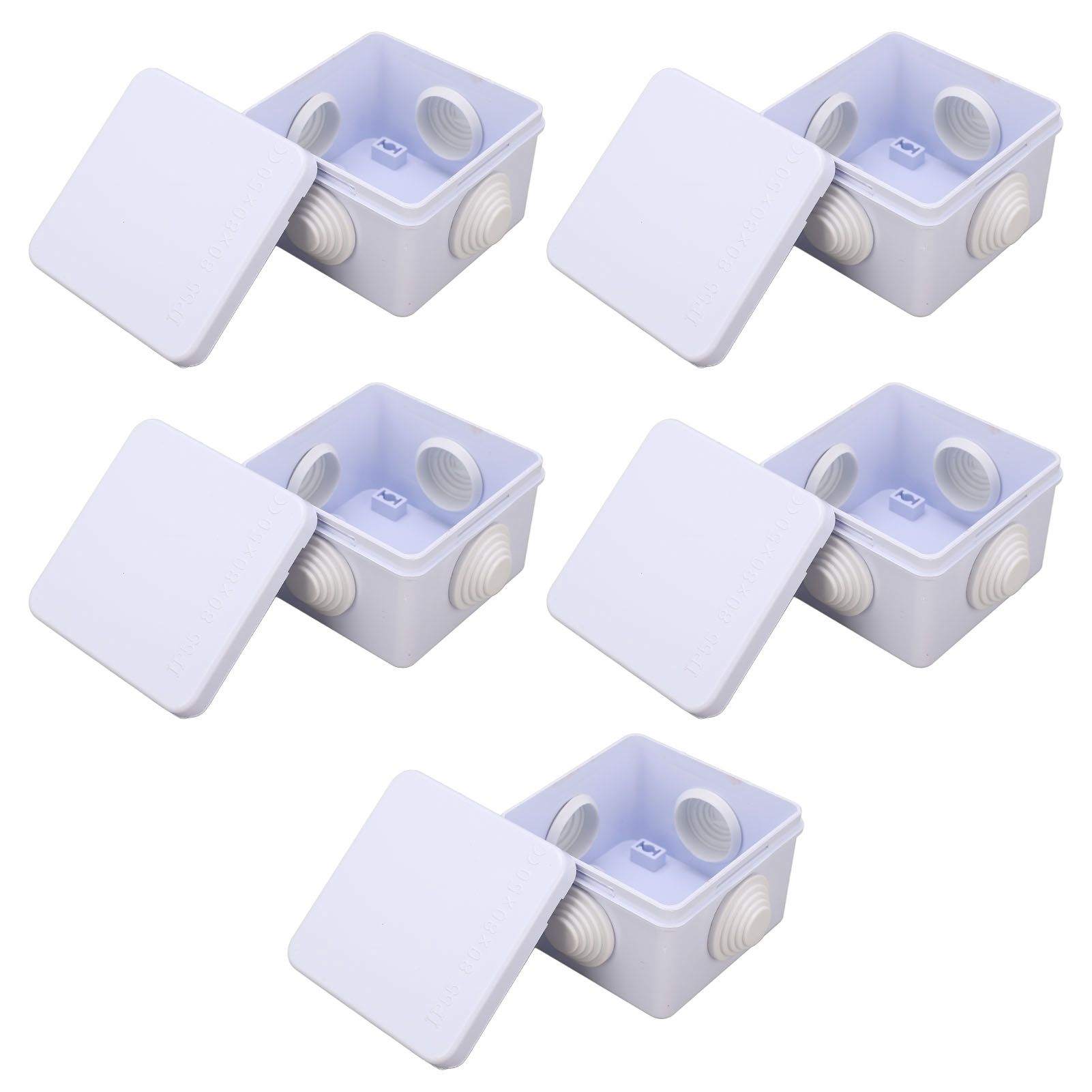 5Pcs Plastic Waterproof Cable Box with Rubber Plug IP55 Waterproof Plug Junction Wire Box - Image 5