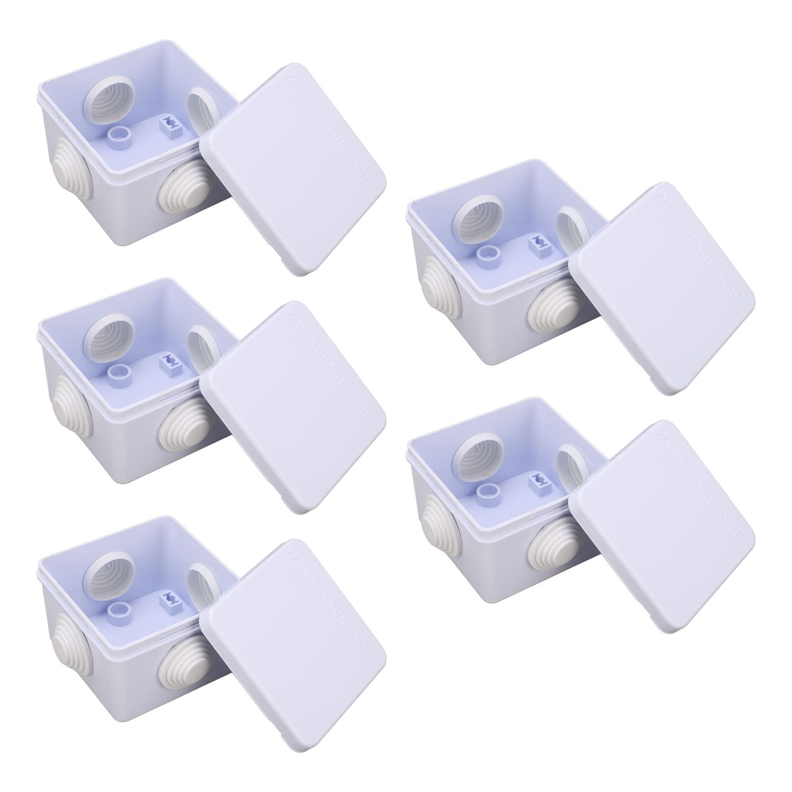 5Pcs Plastic Waterproof Cable Box with Rubber Plug IP55 Waterproof Plug Junction Wire Box - Image 7
