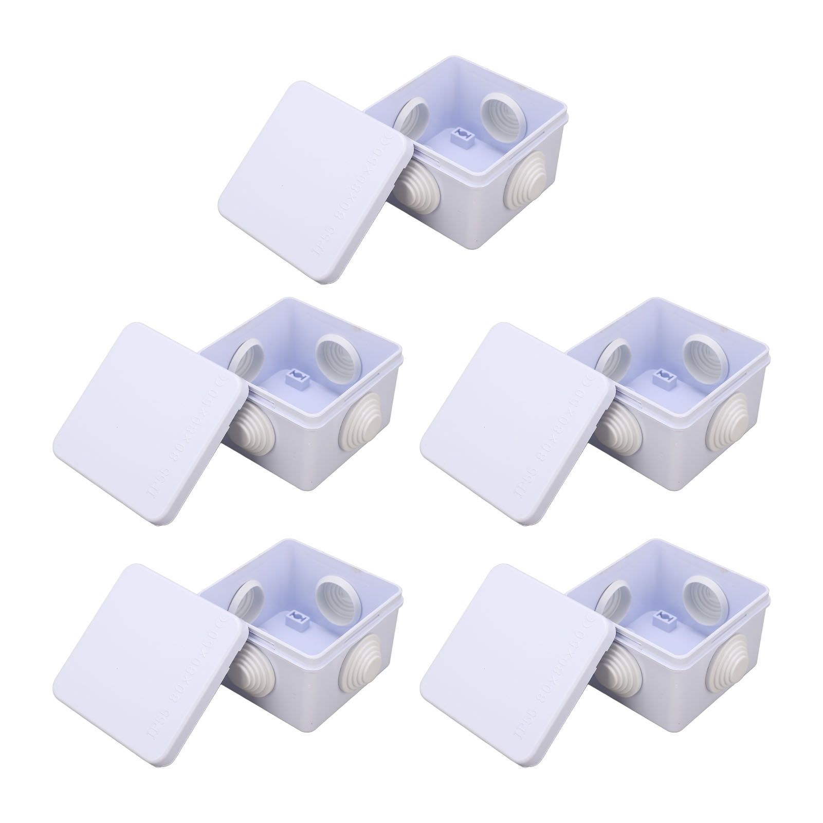 5Pcs Plastic Waterproof Cable Box with Rubber Plug IP55 Waterproof Plug Junction Wire Box - Image 8