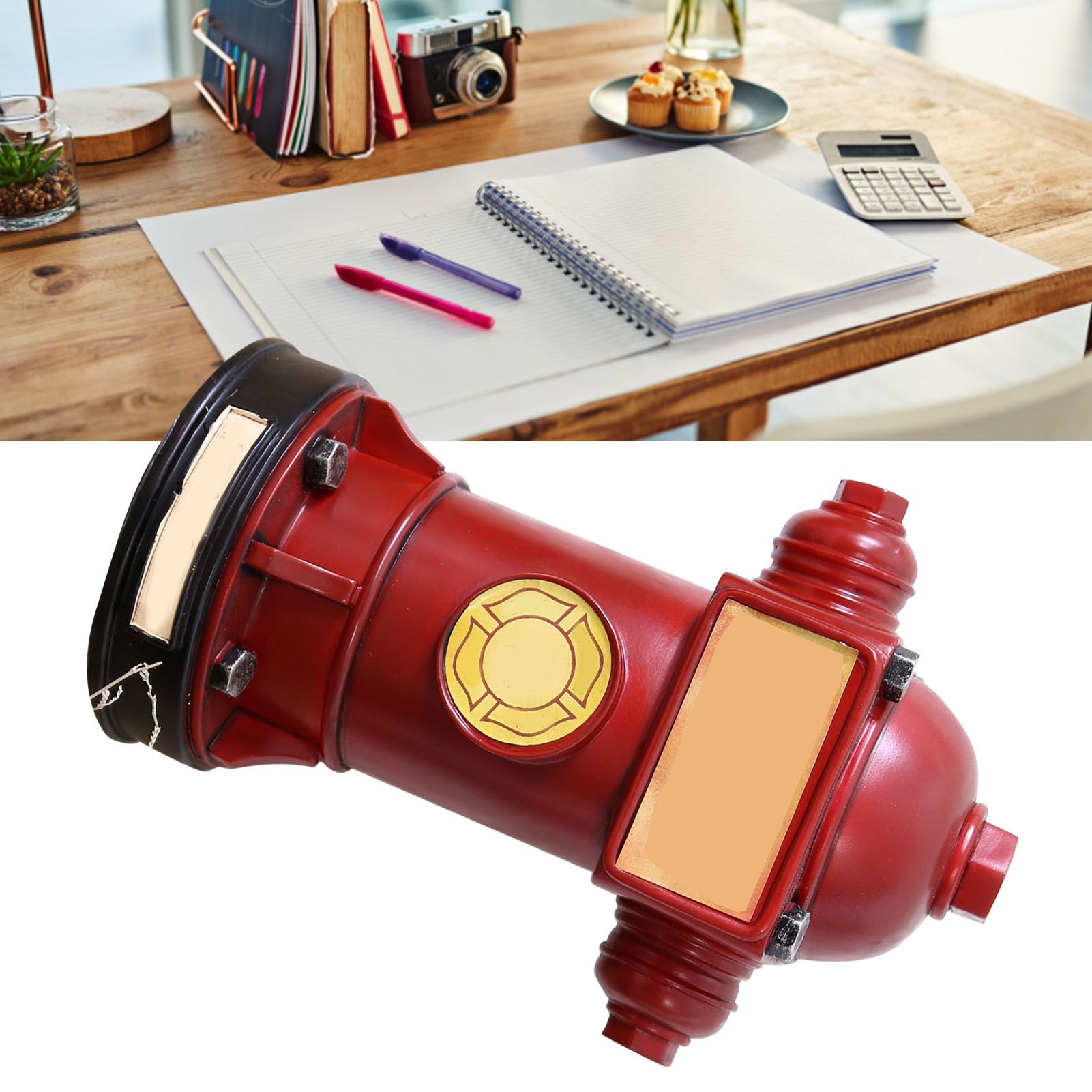 Piggy Bank Retro Fire Hydrant Piggy Bank Fire Hydrant Money Coins Box Unique Money Savings Jar Home Decoration Red - Image 5