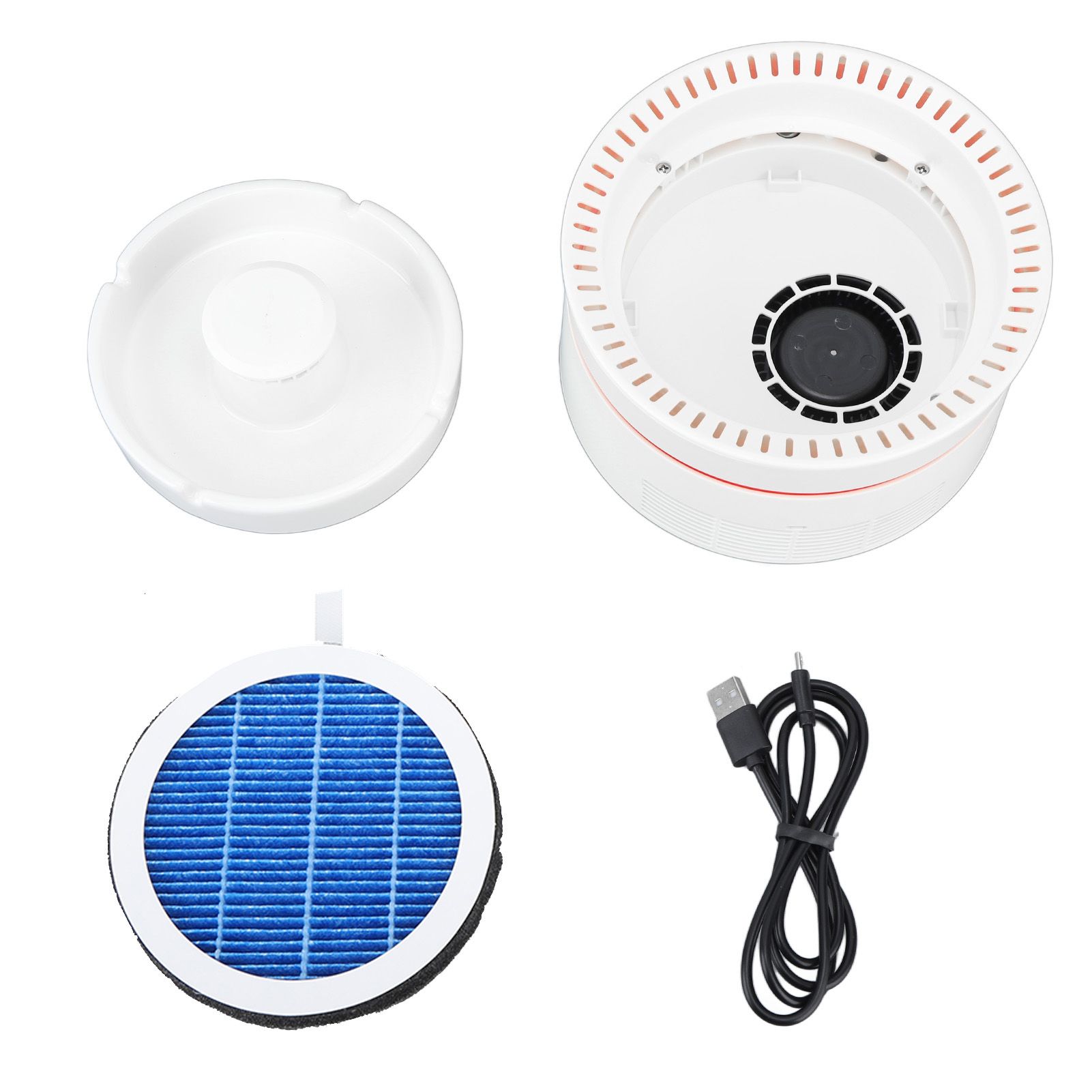 Air Purifier Ashtray Smell PM2.5 Removal 4000mAh USB Rechargeable Smokeless Ashtray for Office Family Bar Car White - Image 2