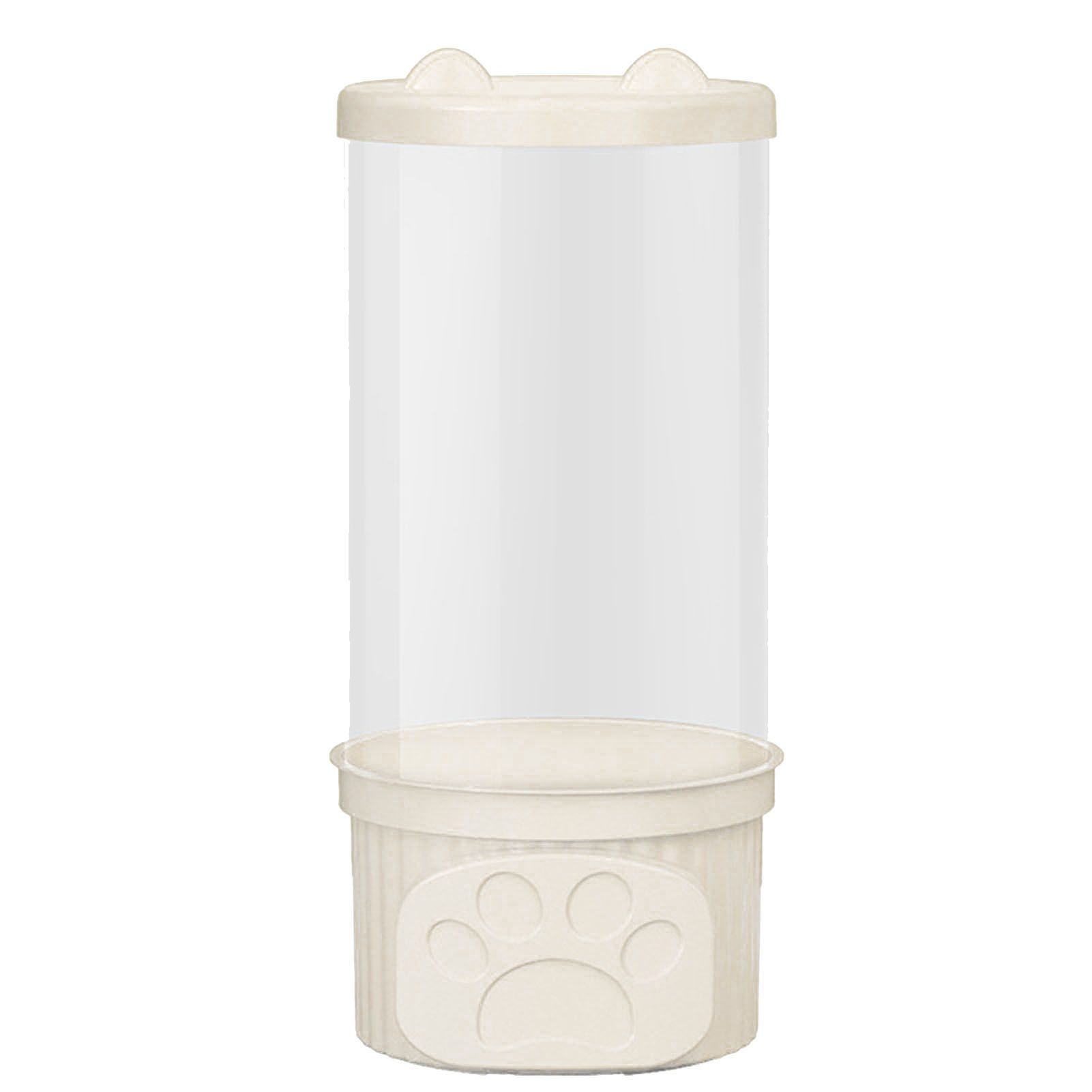 Toy Storage Container PET Transparent Cylinder Plush Toy Display Bucket with PP Lid for Home Organization White - Image 1