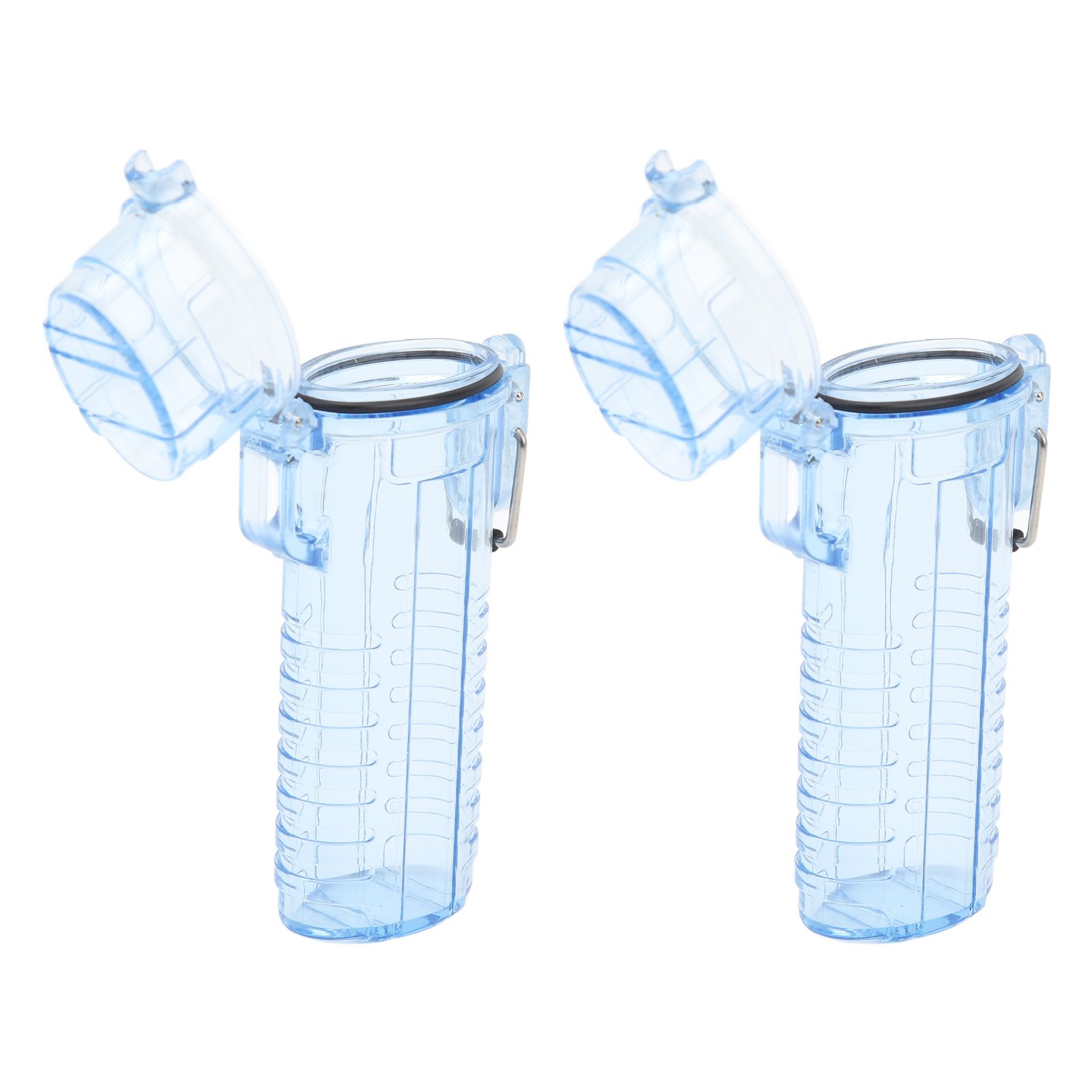 2Pcs Lighter Case Waterproof Lighter Storage Container Plastic for Outdoor Camping Hiking Transparent Blue - Image 2