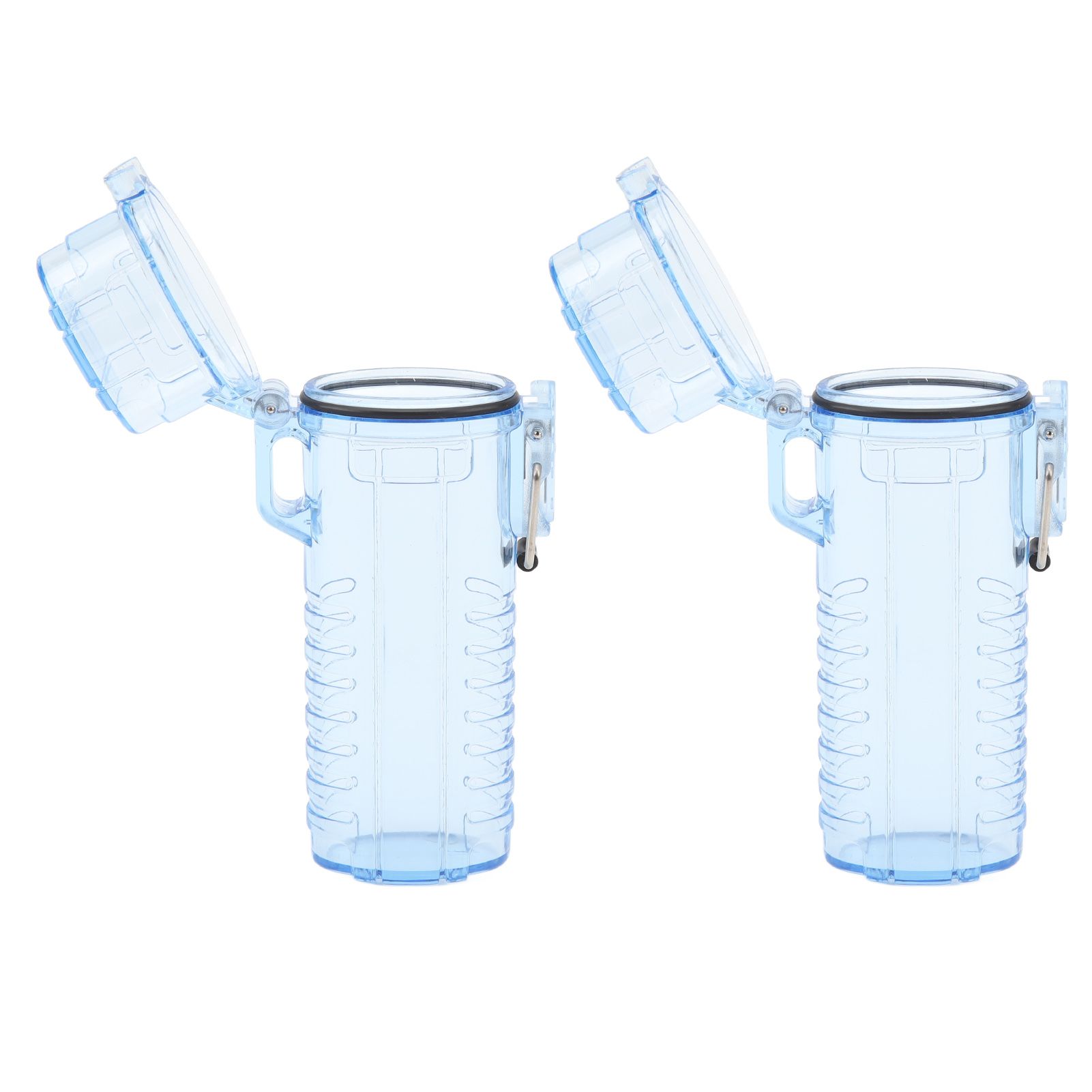 2Pcs Lighter Case Waterproof Lighter Storage Container Plastic for Outdoor Camping Hiking Transparent Blue - Image 3