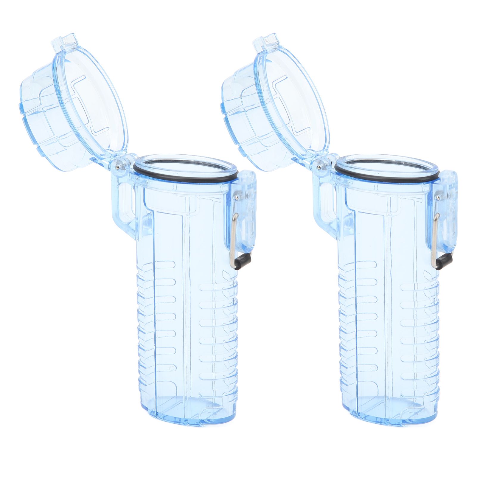 2Pcs Lighter Case Waterproof Lighter Storage Container Plastic for Outdoor Camping Hiking Transparent Blue - Image 4