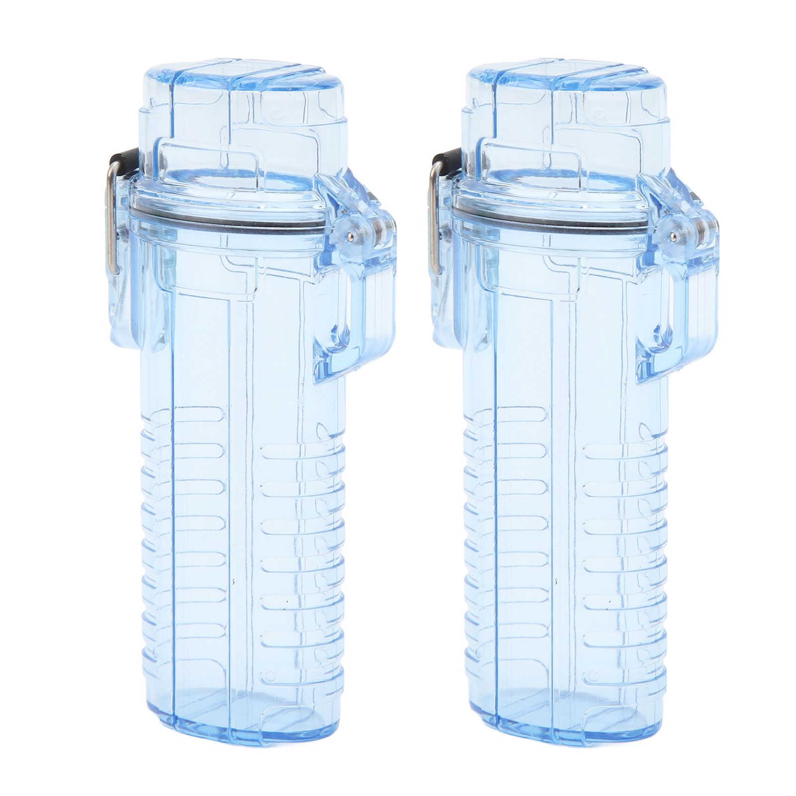 2Pcs Lighter Case Waterproof Lighter Storage Container Plastic for Outdoor Camping Hiking Transparent Blue - Image 5
