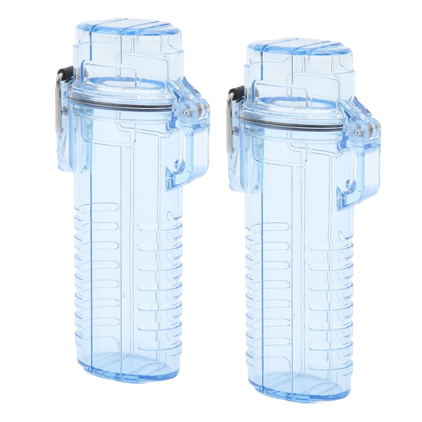 2Pcs Lighter Case Waterproof Lighter Storage Container Plastic for Outdoor Camping Hiking Transparent Blue - Image 6