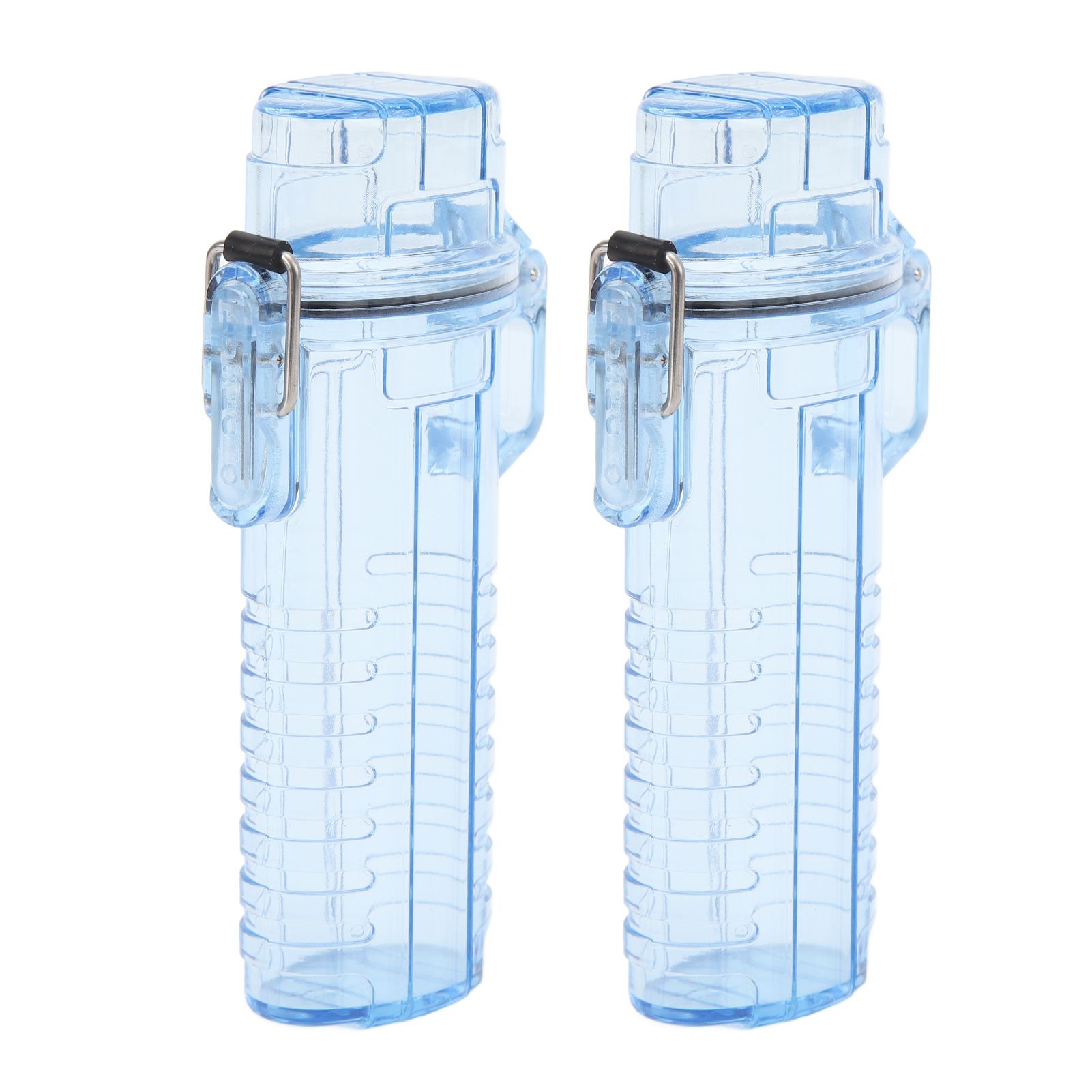 2Pcs Lighter Case Waterproof Lighter Storage Container Plastic for Outdoor Camping Hiking Transparent Blue - Image 7