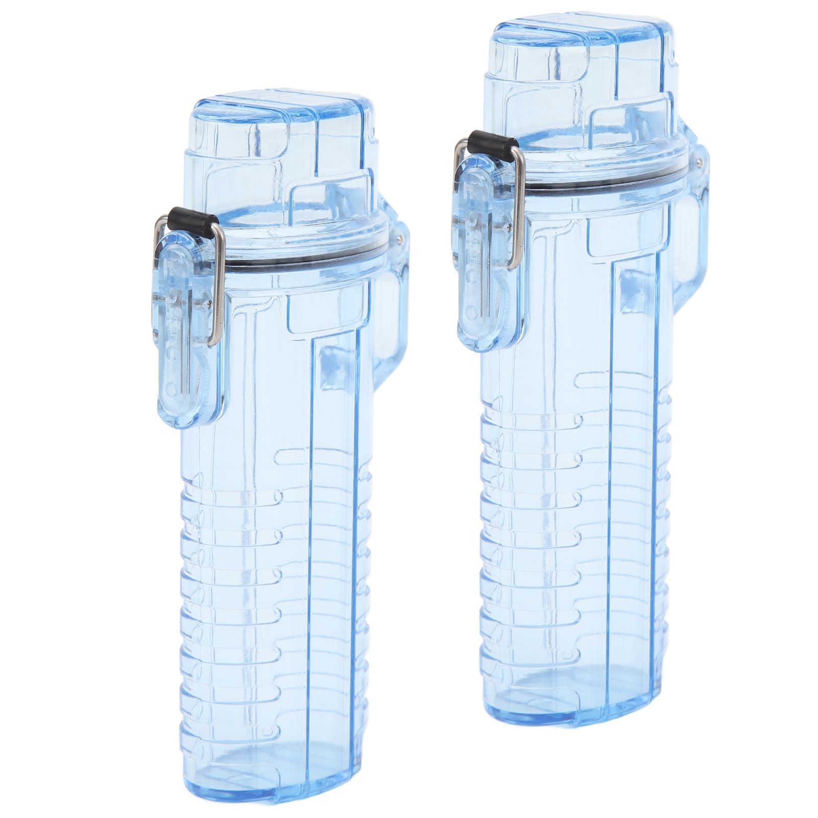 2Pcs Lighter Case Waterproof Lighter Storage Container Plastic for Outdoor Camping Hiking Transparent Blue - Image 8