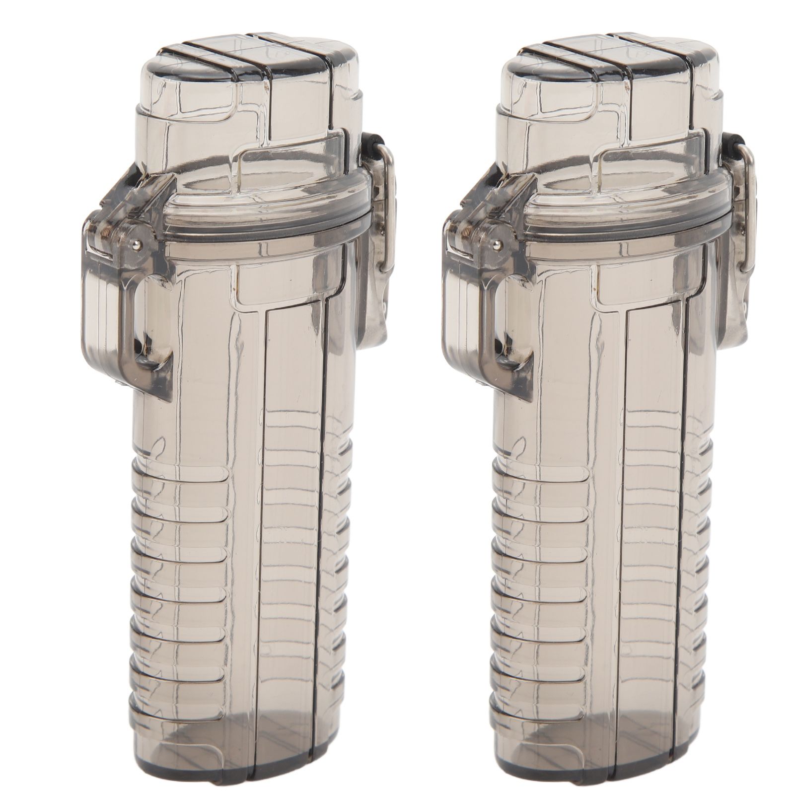 2Pcs Lighter Case Waterproof Lighter Storage Container Plastic for Outdoor Camping Hiking Transparent Black - Image 2