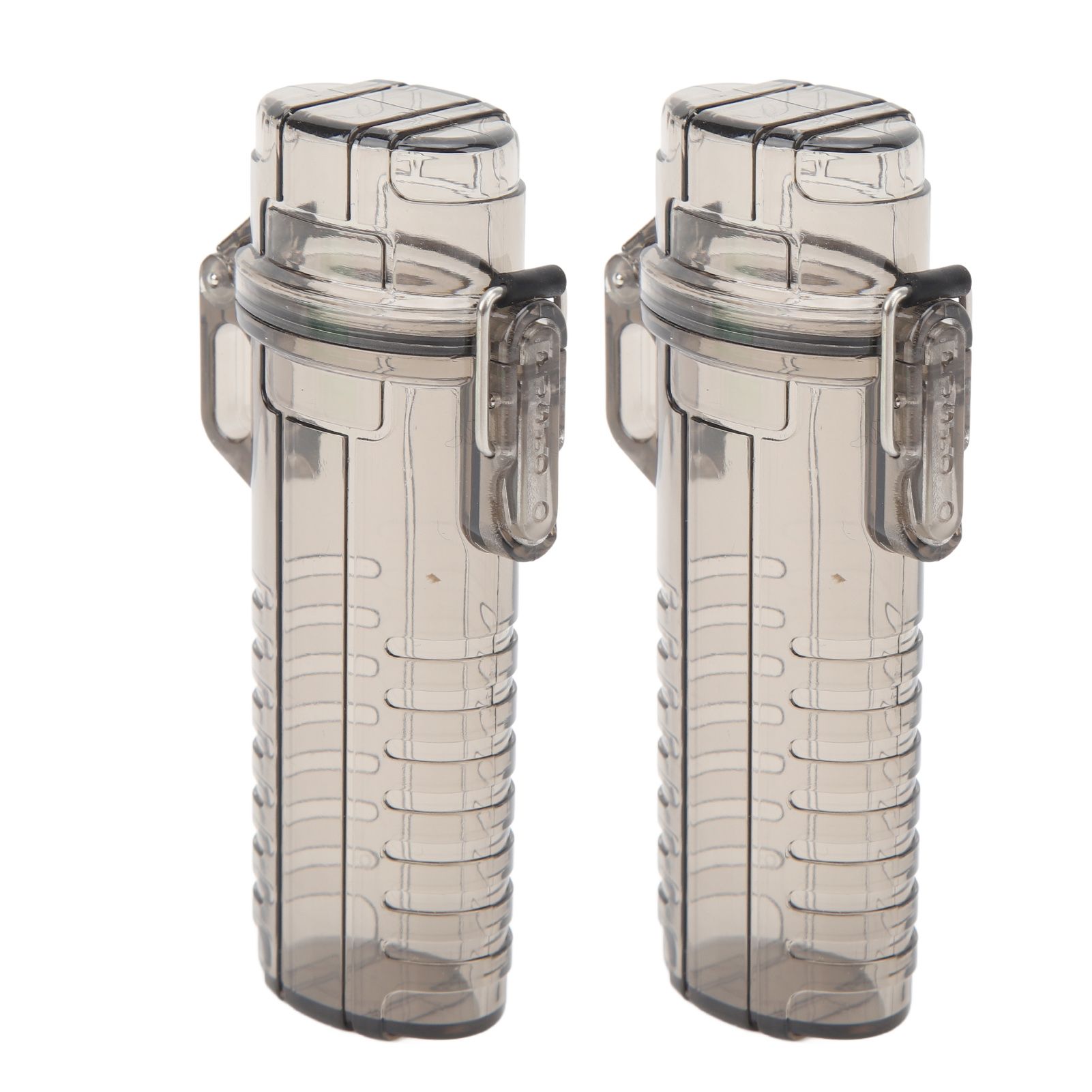 2Pcs Lighter Case Waterproof Lighter Storage Container Plastic for Outdoor Camping Hiking Transparent Black - Image 3