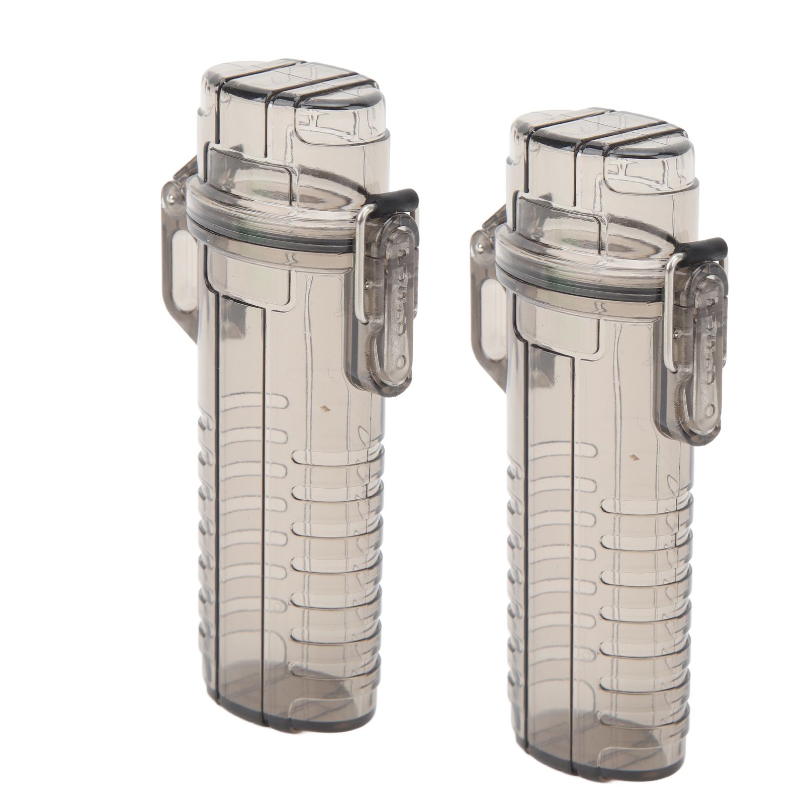 2Pcs Lighter Case Waterproof Lighter Storage Container Plastic for Outdoor Camping Hiking Transparent Black - Image 4