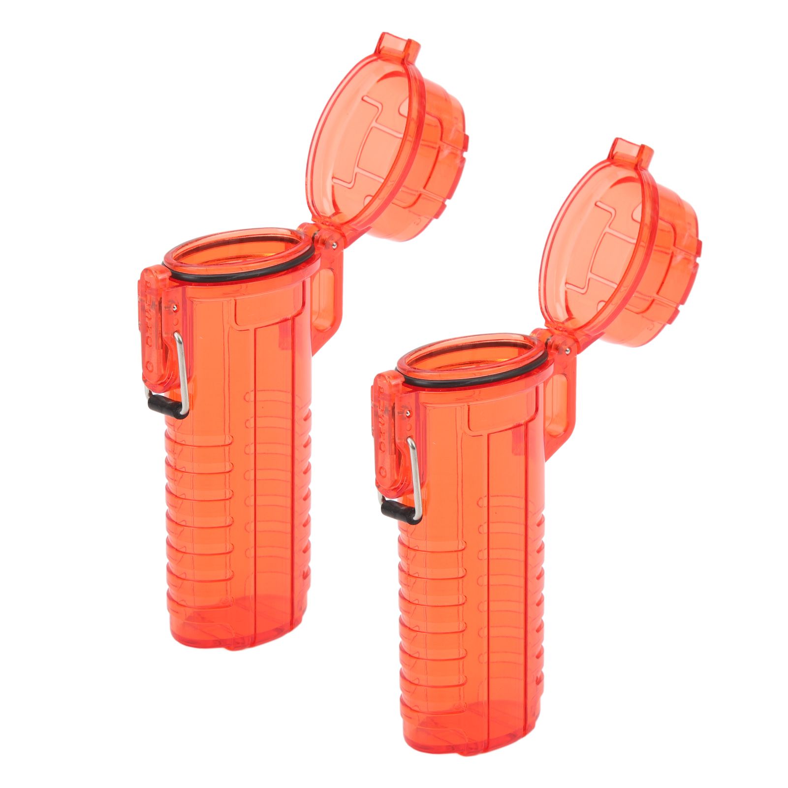 2Pcs Lighter Case Waterproof Lighter Storage Container Plastic for Outdoor Camping Hiking Transparent Red - Image 3