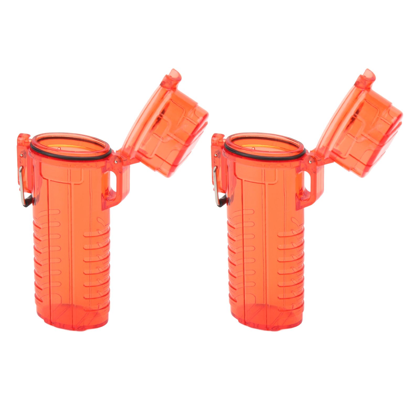 2Pcs Lighter Case Waterproof Lighter Storage Container Plastic for Outdoor Camping Hiking Transparent Red - Image 4