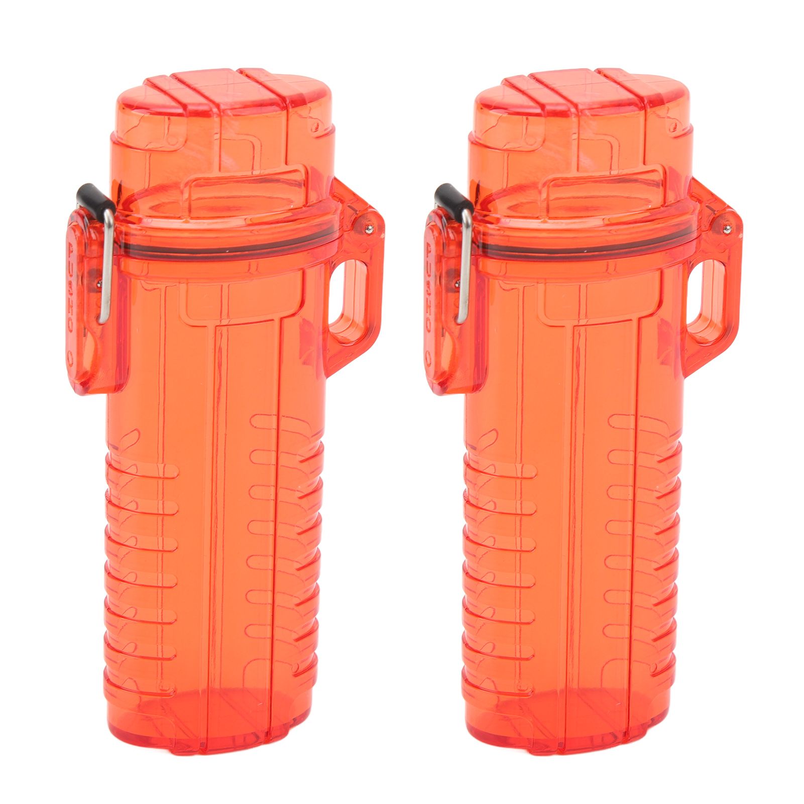 2Pcs Lighter Case Waterproof Lighter Storage Container Plastic for Outdoor Camping Hiking Transparent Red - Image 6