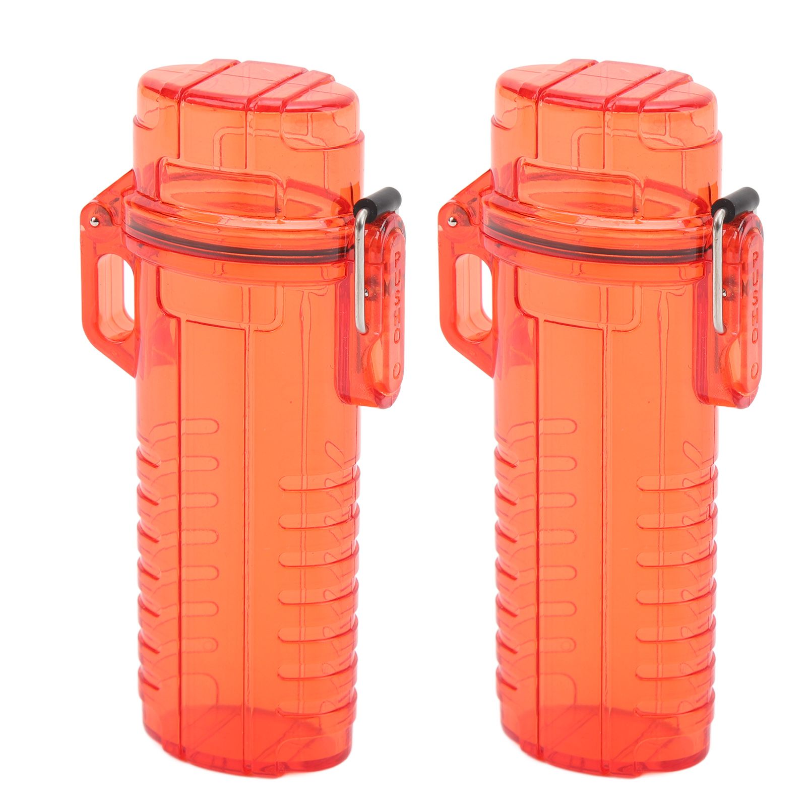 2Pcs Lighter Case Waterproof Lighter Storage Container Plastic for Outdoor Camping Hiking Transparent Red - Image 7