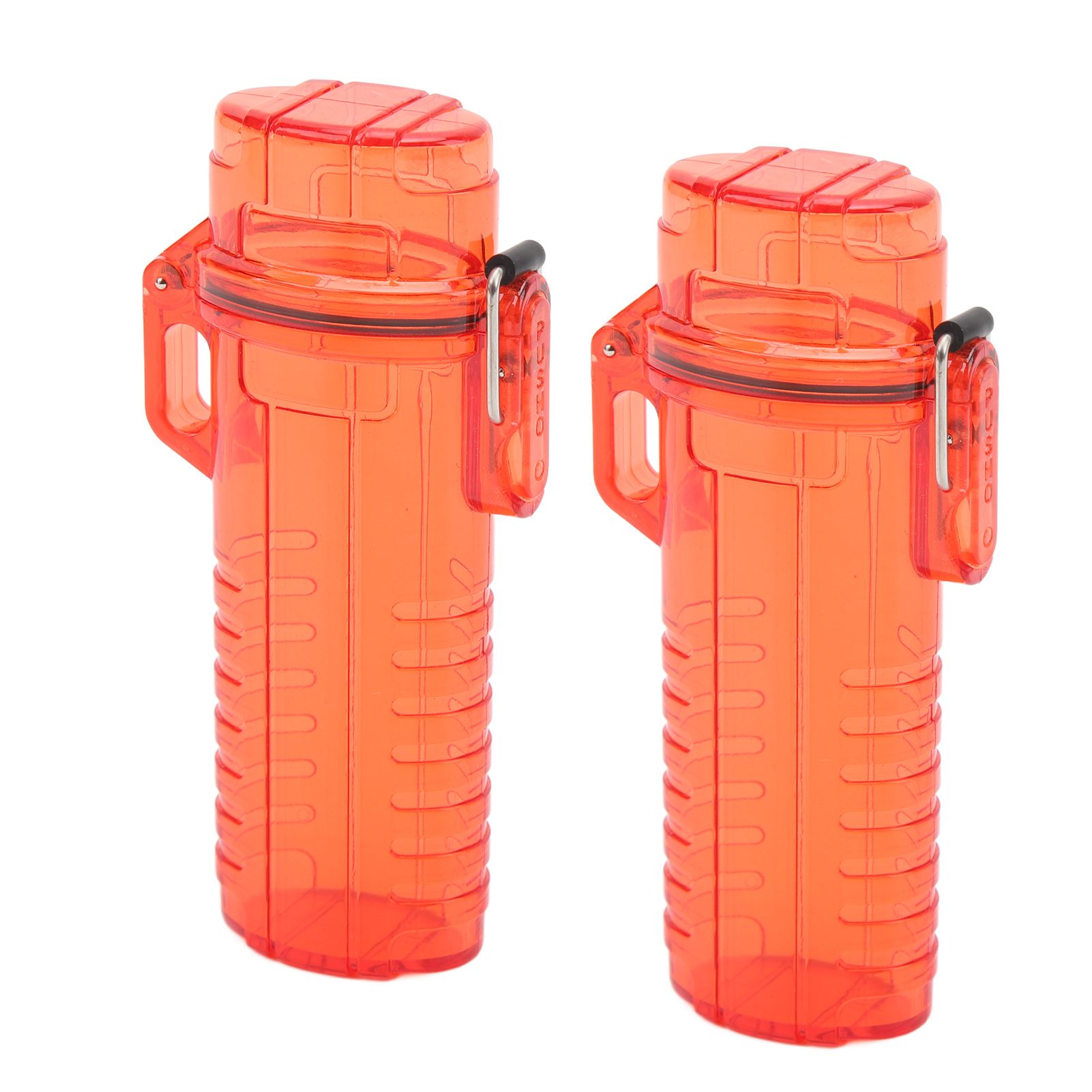 2Pcs Lighter Case Waterproof Lighter Storage Container Plastic for Outdoor Camping Hiking Transparent Red - Image 8