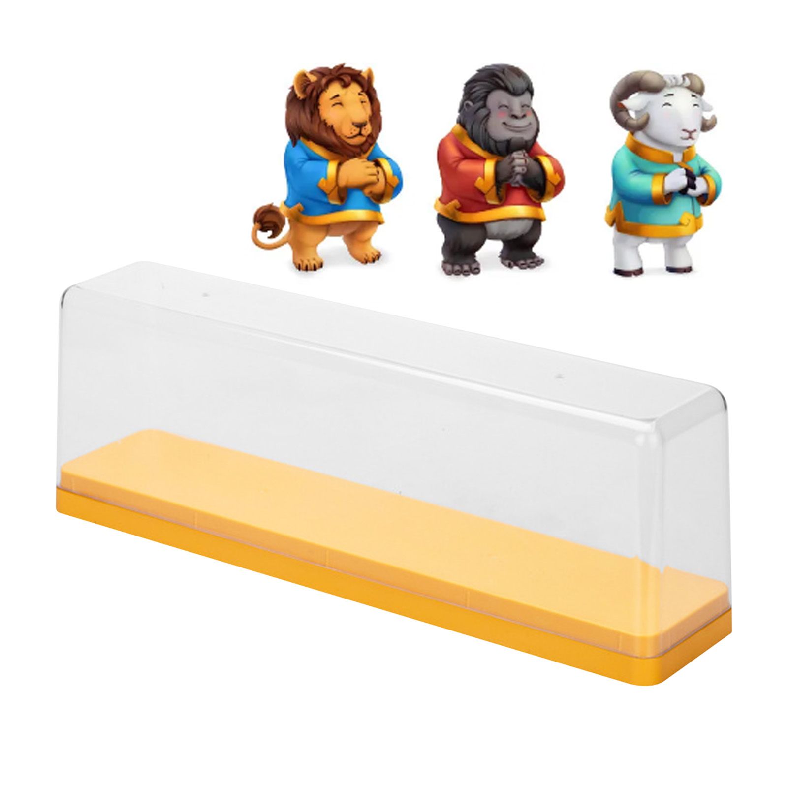 Action Figure Storage Box Dustproof Stackable Transparent Cartoon Figure Doll Display Case Yellow - Image 5