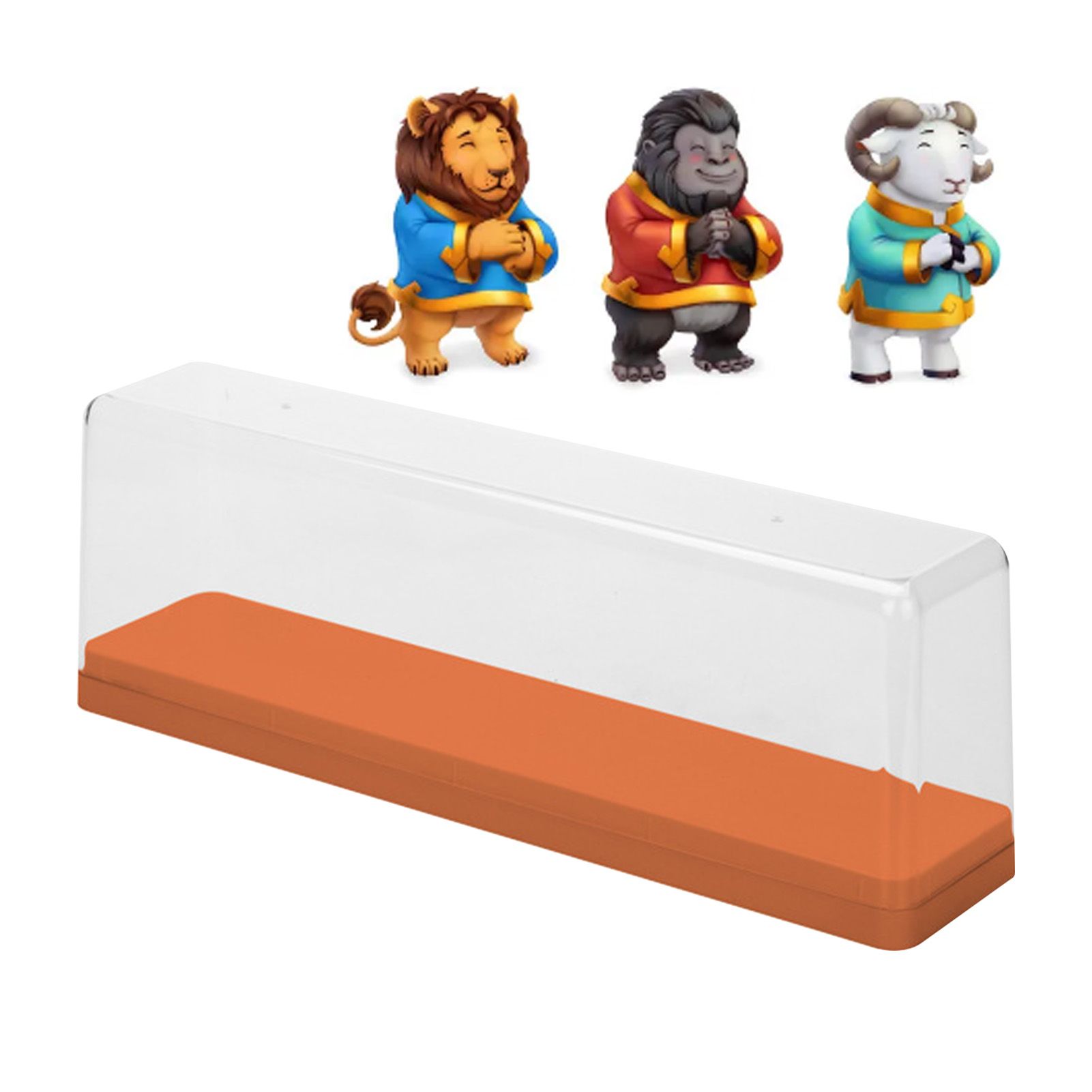 Action Figure Storage Box Dustproof Stackable Transparent Cartoon Figure Doll Display Case Orange - Image 5