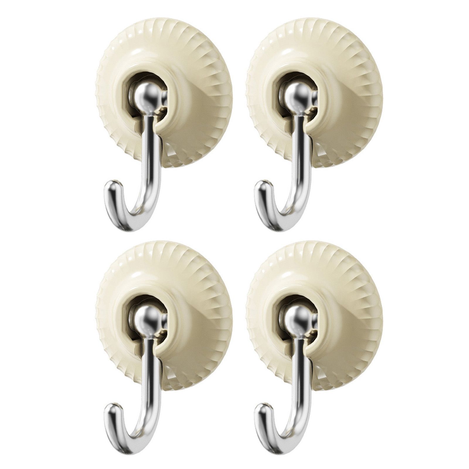 4pcs Adhesive Hooks Hole Free Round Hooks Bathroom Coat Heavy Duty Adhesive Hangers White - Image 2