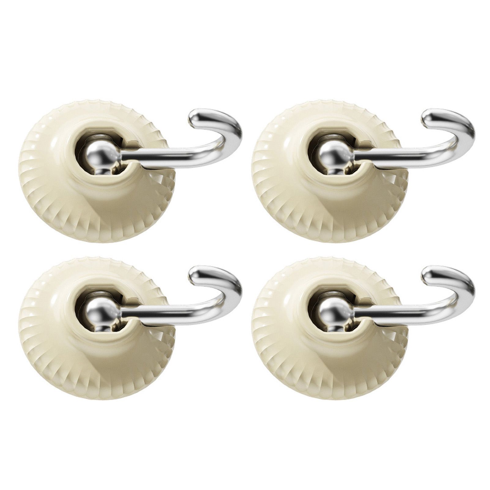 4pcs Adhesive Hooks Hole Free Round Hooks Bathroom Coat Heavy Duty Adhesive Hangers White - Image 3