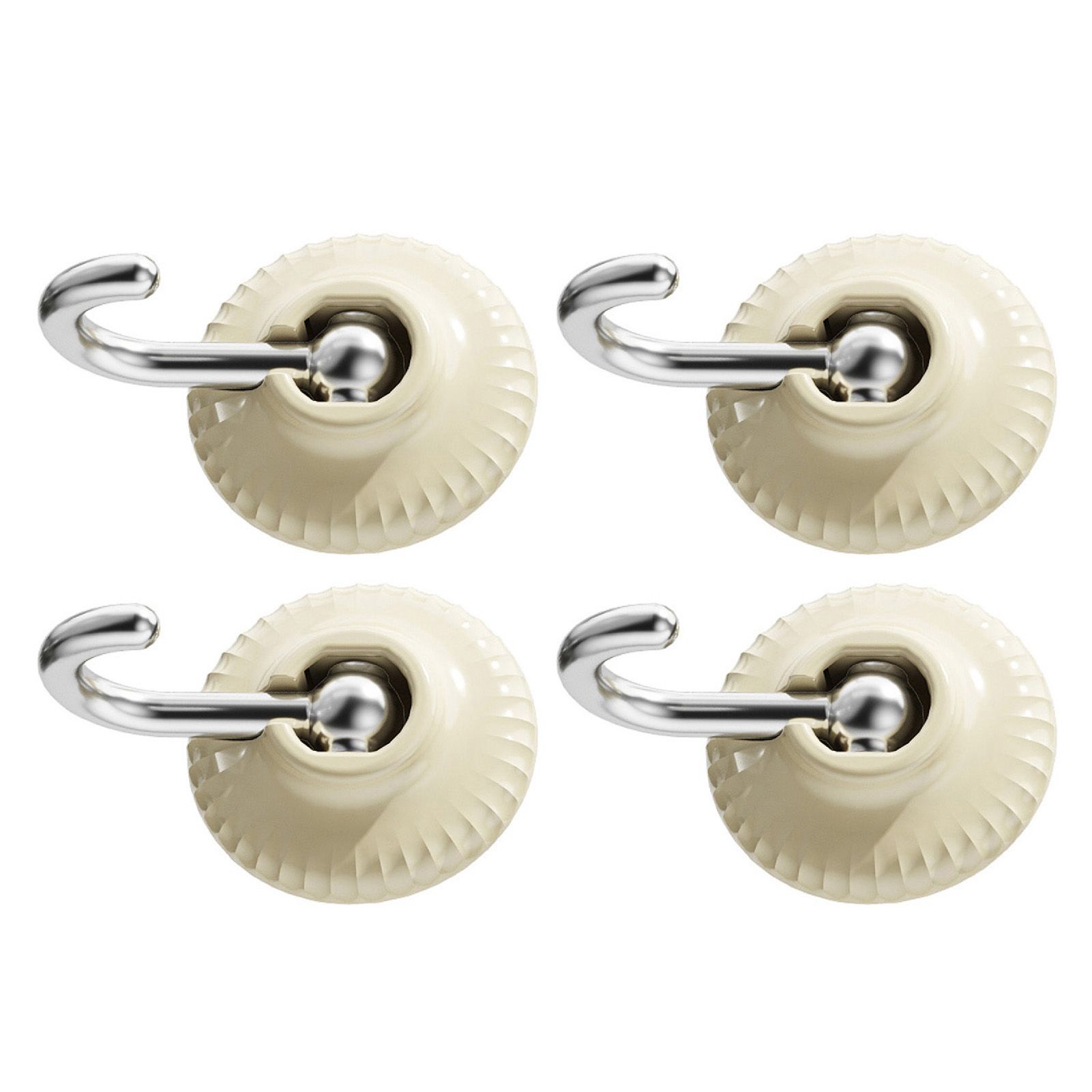 4pcs Adhesive Hooks Hole Free Round Hooks Bathroom Coat Heavy Duty Adhesive Hangers White - Image 4
