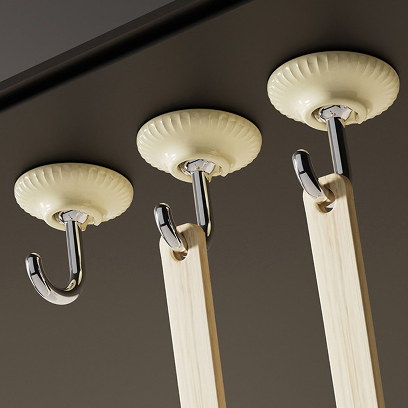 4pcs Adhesive Hooks Hole Free Round Hooks Bathroom Coat Heavy Duty Adhesive Hangers White - Image 5