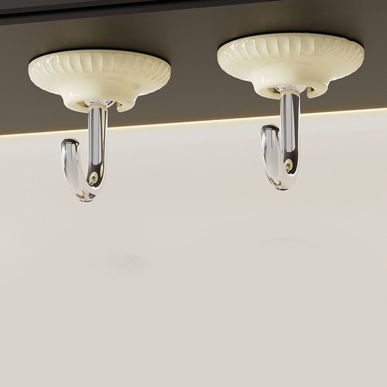 4pcs Adhesive Hooks Hole Free Round Hooks Bathroom Coat Heavy Duty Adhesive Hangers White - Image 8