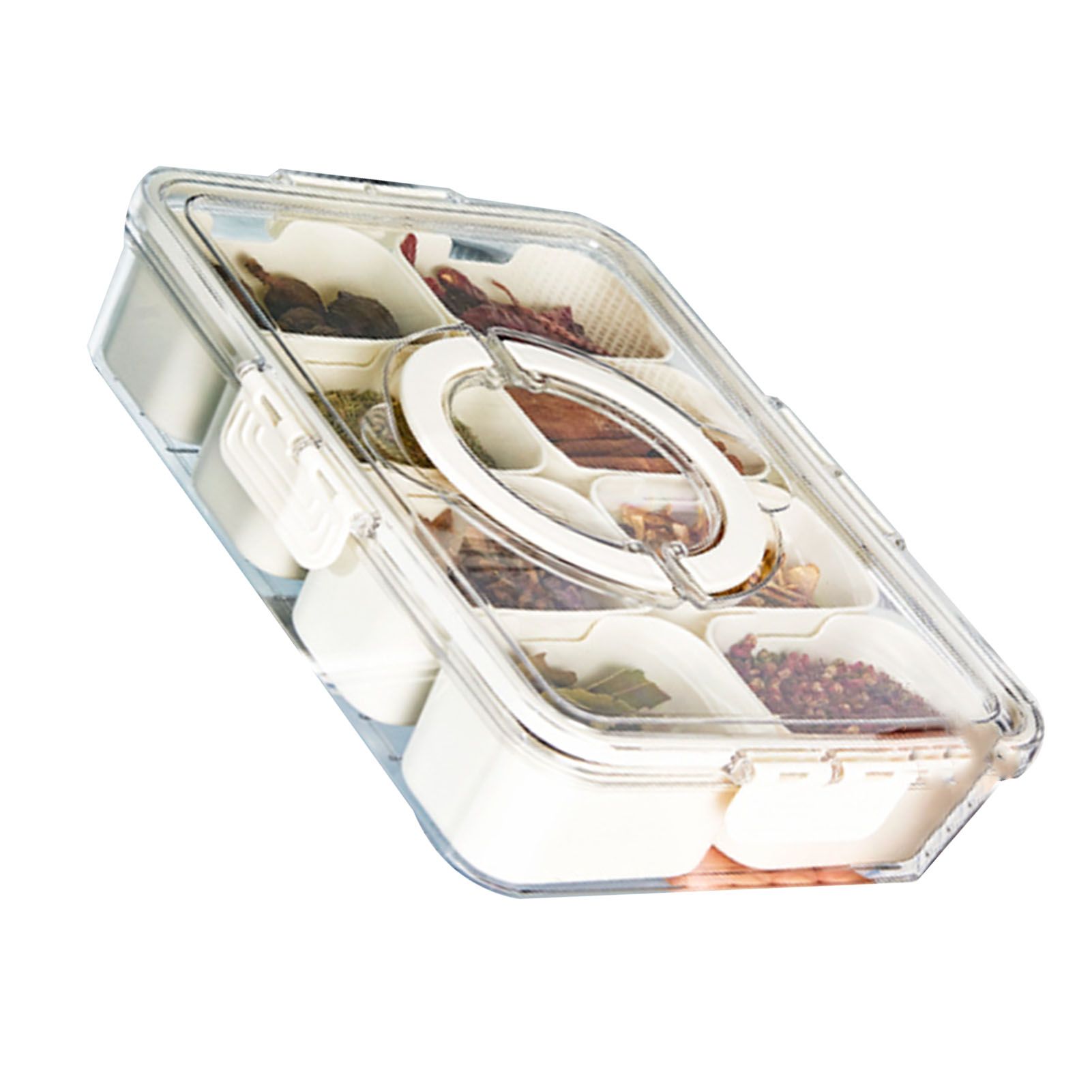 Plastic Storage Box Multi Grids Fridge Food Divider Box for Dumpling Vegetable Fruit Seasoning Large 8 Grids - Image 2