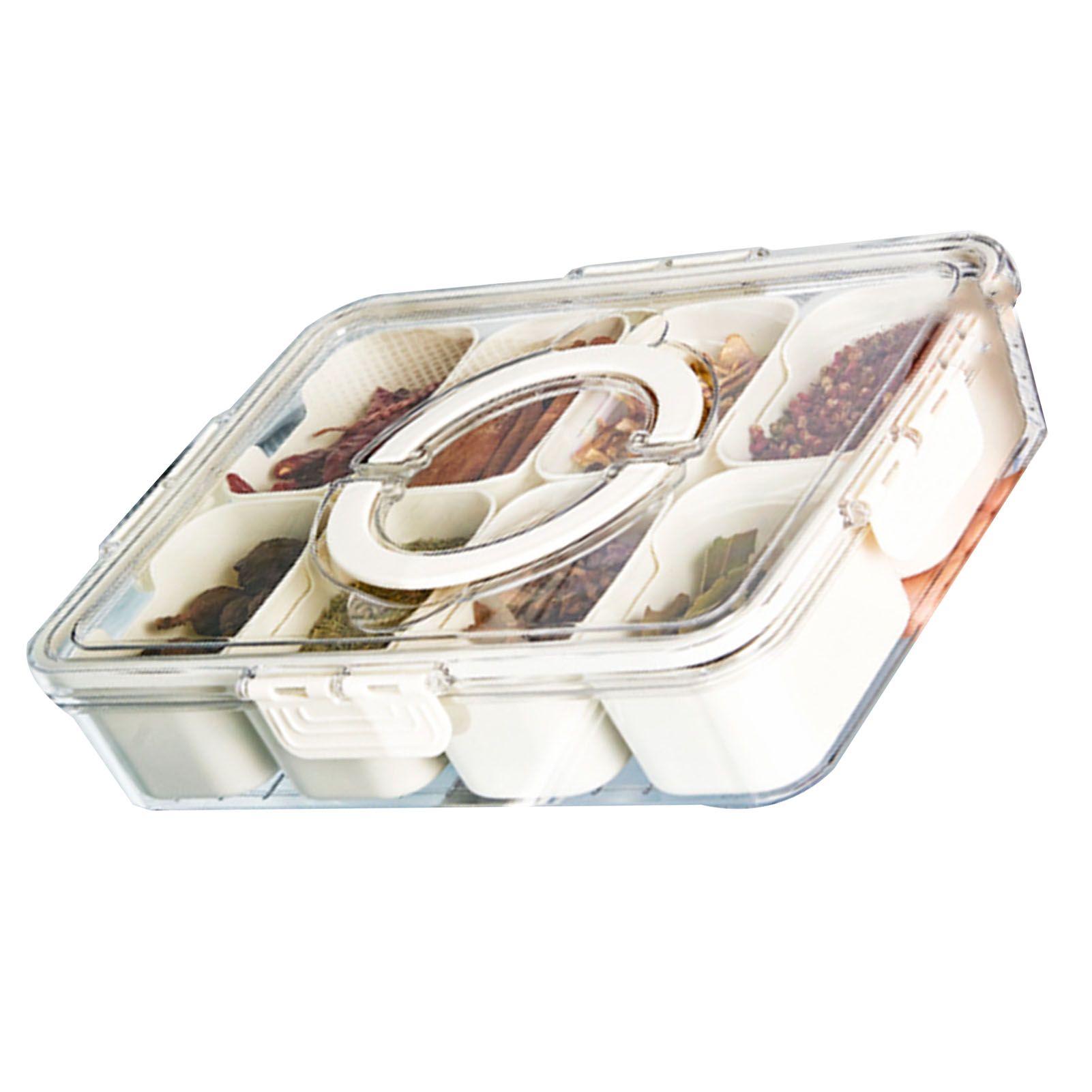 Plastic Storage Box Multi Grids Fridge Food Divider Box for Dumpling Vegetable Fruit Seasoning Large 8 Grids - Image 3