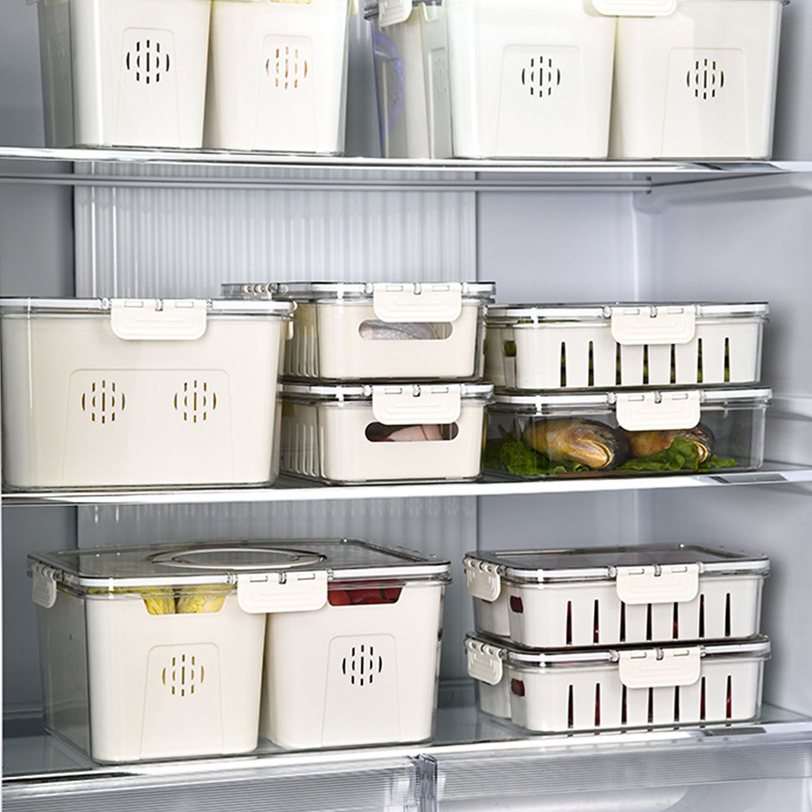 Plastic Storage Box Multi Grids Fridge Food Divider Box for Dumpling Vegetable Fruit Seasoning Large 8 Grids - Image 8