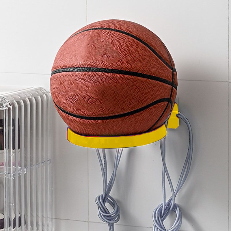 Soccer Ball Wall Mount Display Holder Plastic Football Storage Rack Basketball Supplies Yellow - Image 5