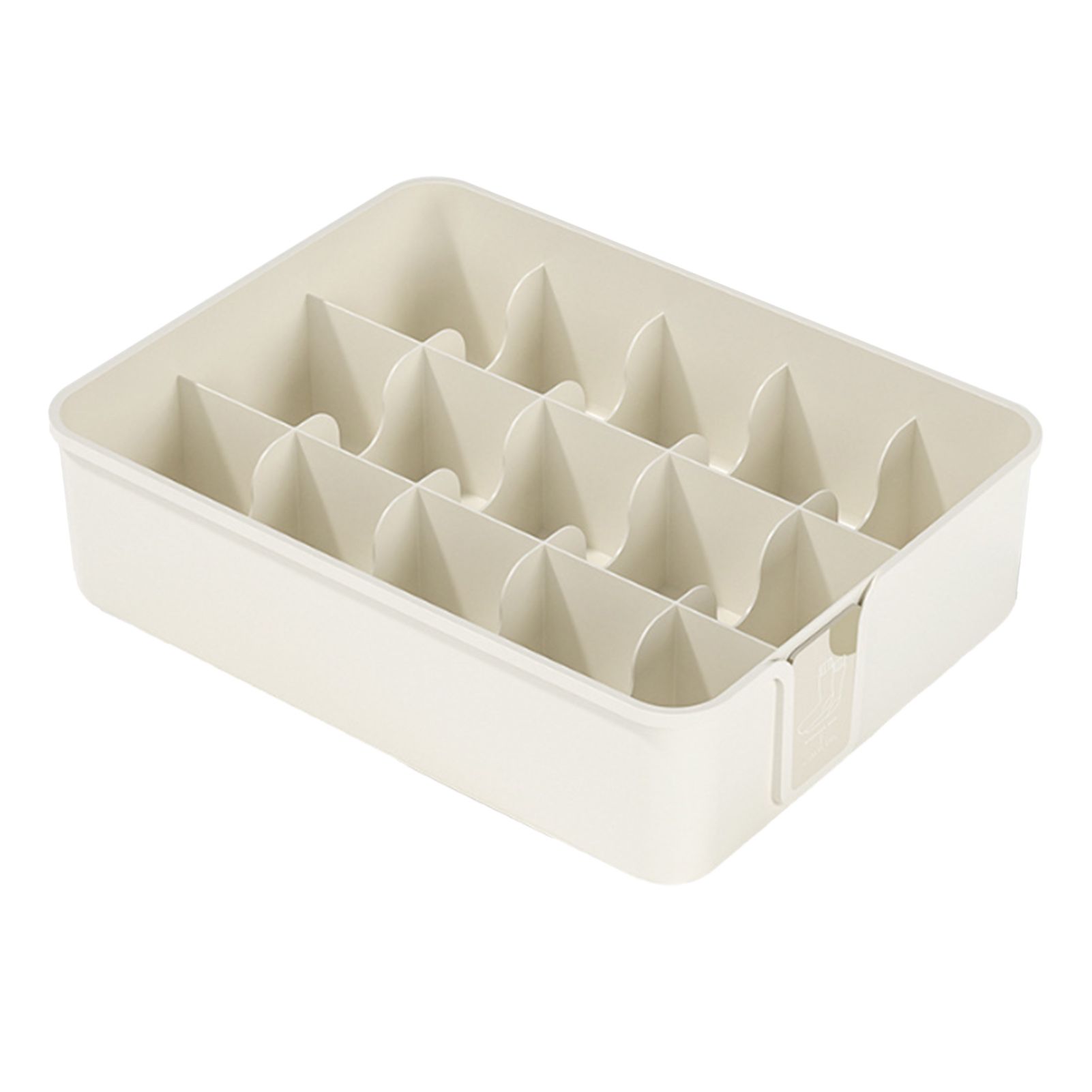 Sock Underwear Organizer Divider Plastic 15 Cell Closet Drawer Storage Box for Panty Ornament Ties White - Image 1