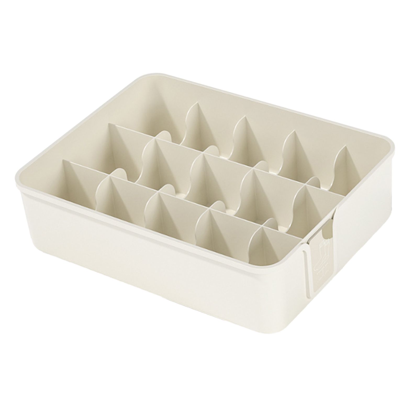 Sock Underwear Organizer Divider Plastic 15 Cell Closet Drawer Storage Box for Panty Ornament Ties White - Image 5