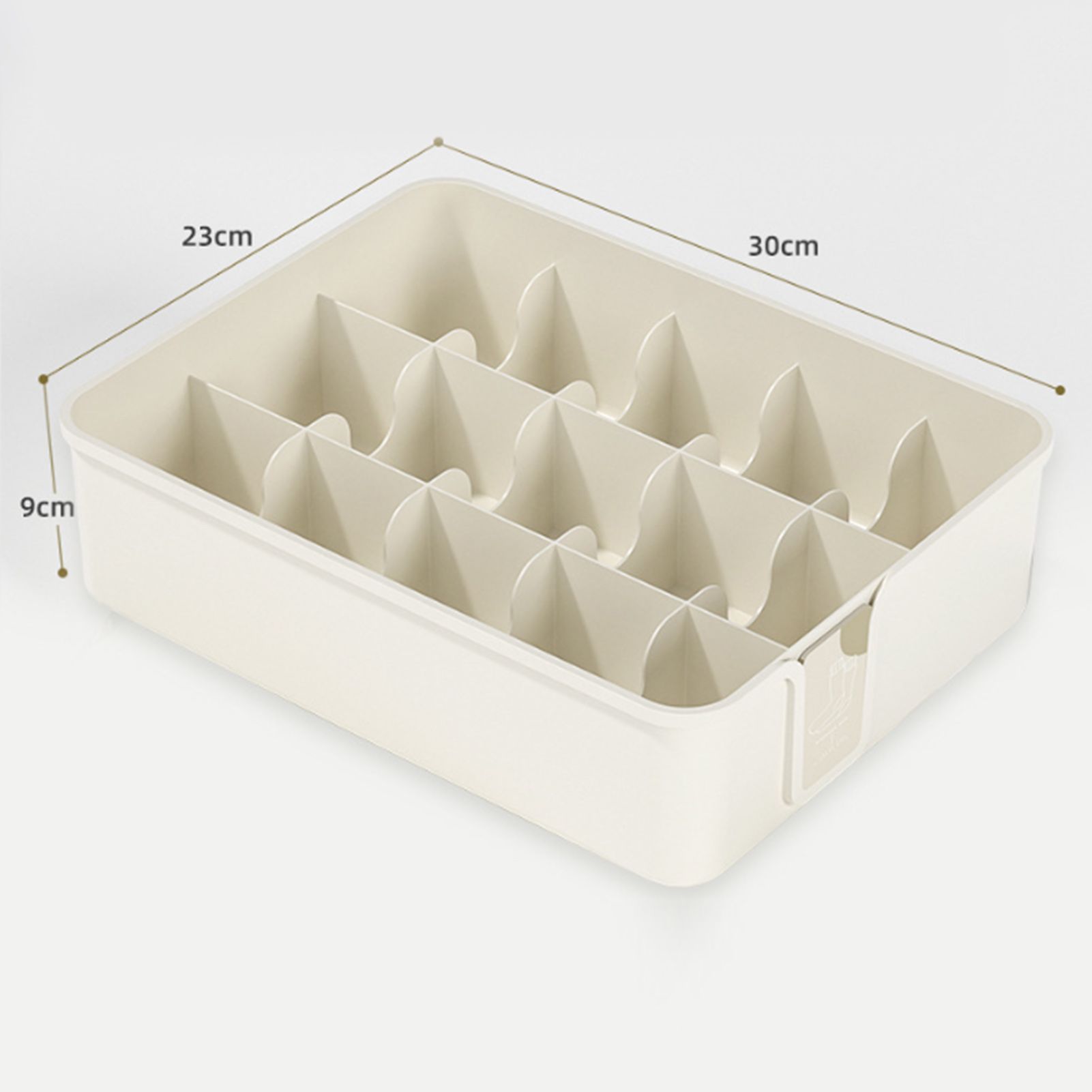Sock Underwear Organizer Divider Plastic 15 Cell Closet Drawer Storage Box for Panty Ornament Ties White - Image 8