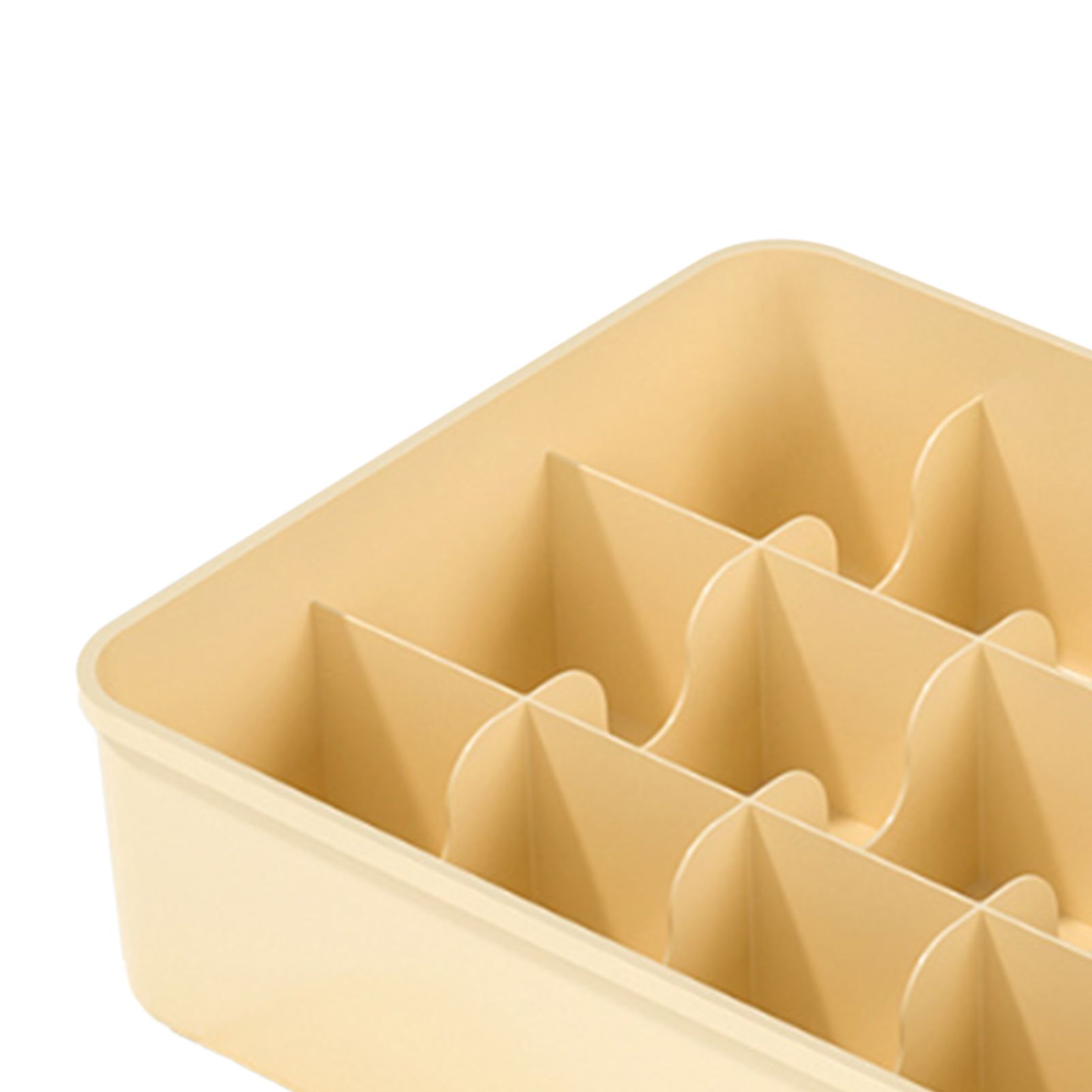 Sock Underwear Organizer Divider Plastic 15 Cell Closet Drawer Storage Box for Panty Ornament Ties Yellow - Image 3