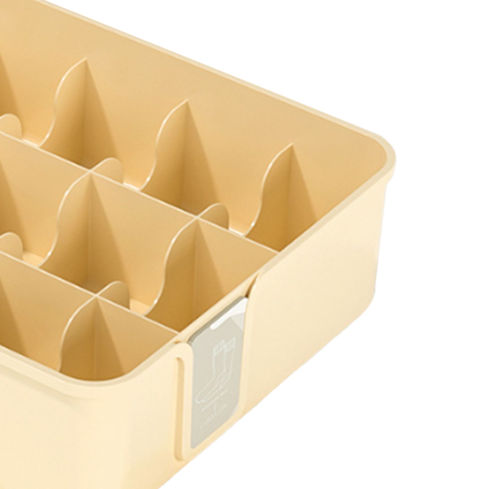 Sock Underwear Organizer Divider Plastic 15 Cell Closet Drawer Storage Box for Panty Ornament Ties Yellow - Image 4