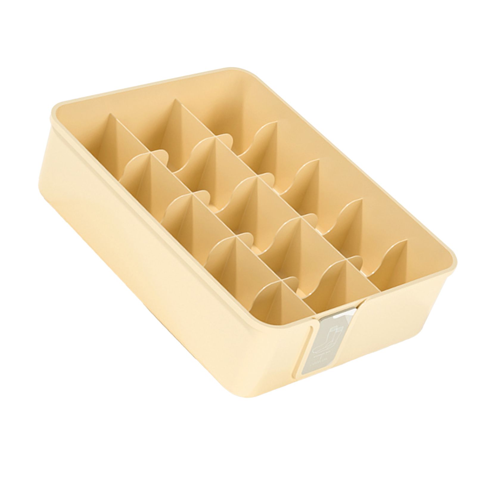 Sock Underwear Organizer Divider Plastic 15 Cell Closet Drawer Storage Box for Panty Ornament Ties Yellow - Image 5