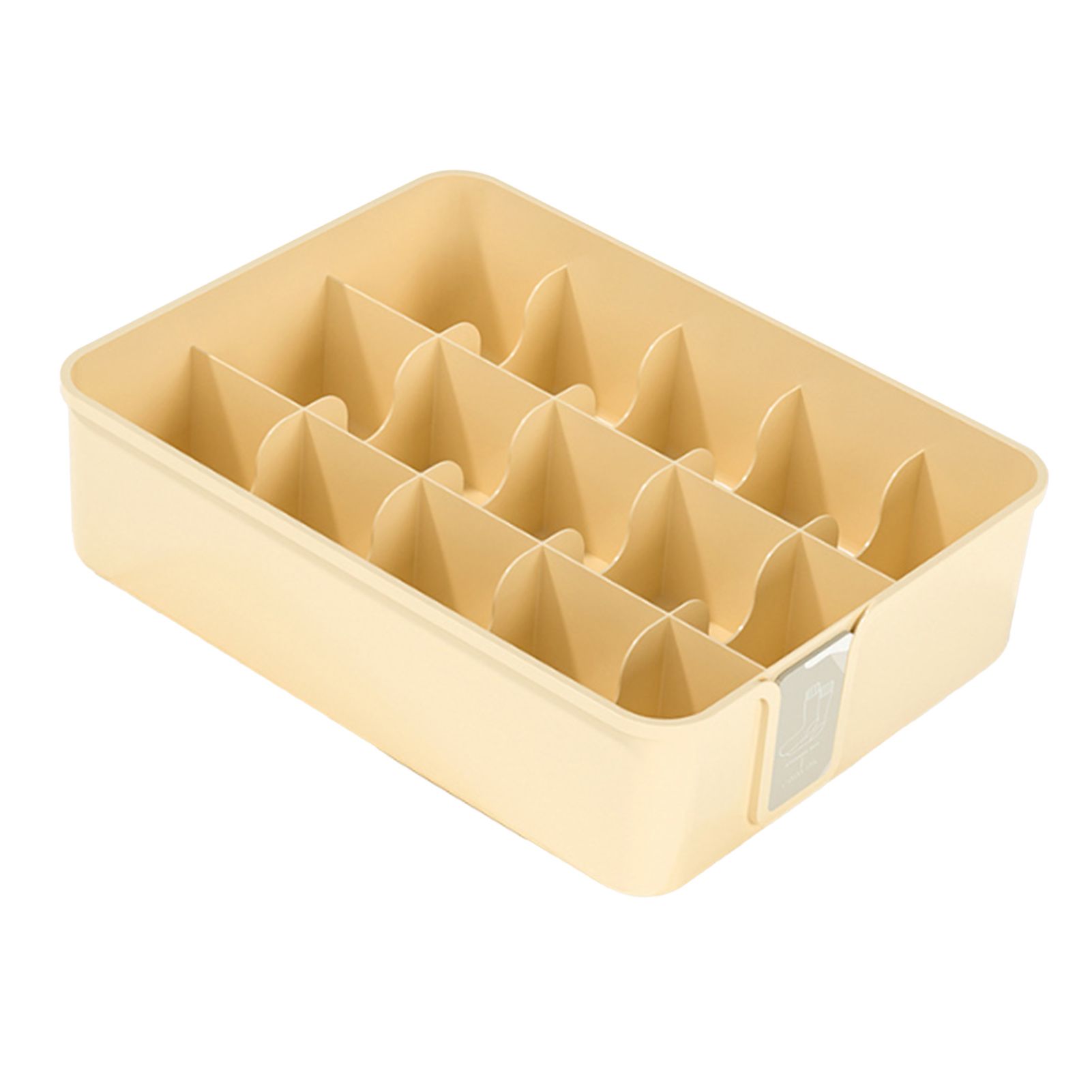 Sock Underwear Organizer Divider Plastic 15 Cell Closet Drawer Storage Box for Panty Ornament Ties Yellow - Image 6