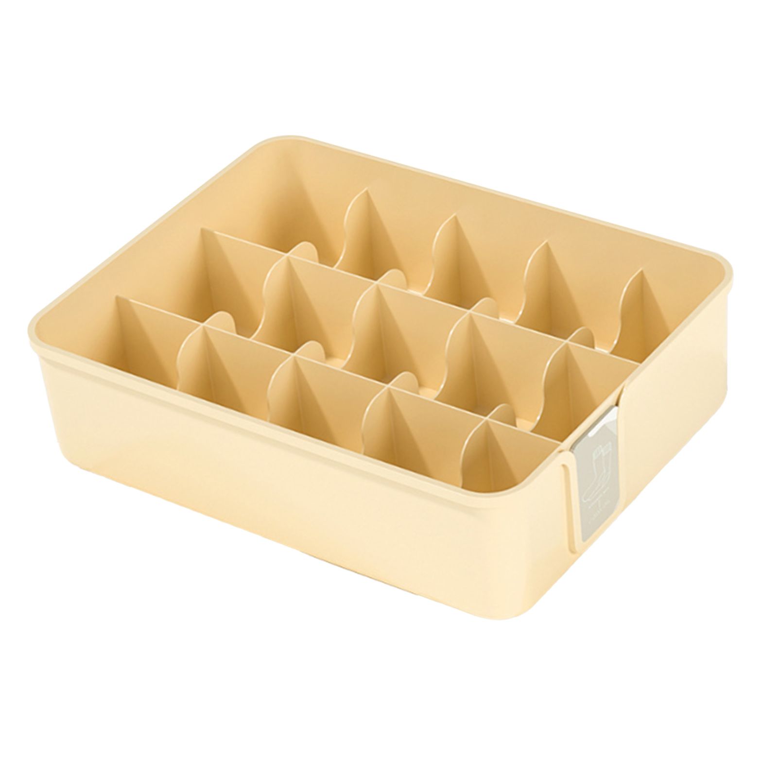 Sock Underwear Organizer Divider Plastic 15 Cell Closet Drawer Storage Box for Panty Ornament Ties Yellow - Image 7