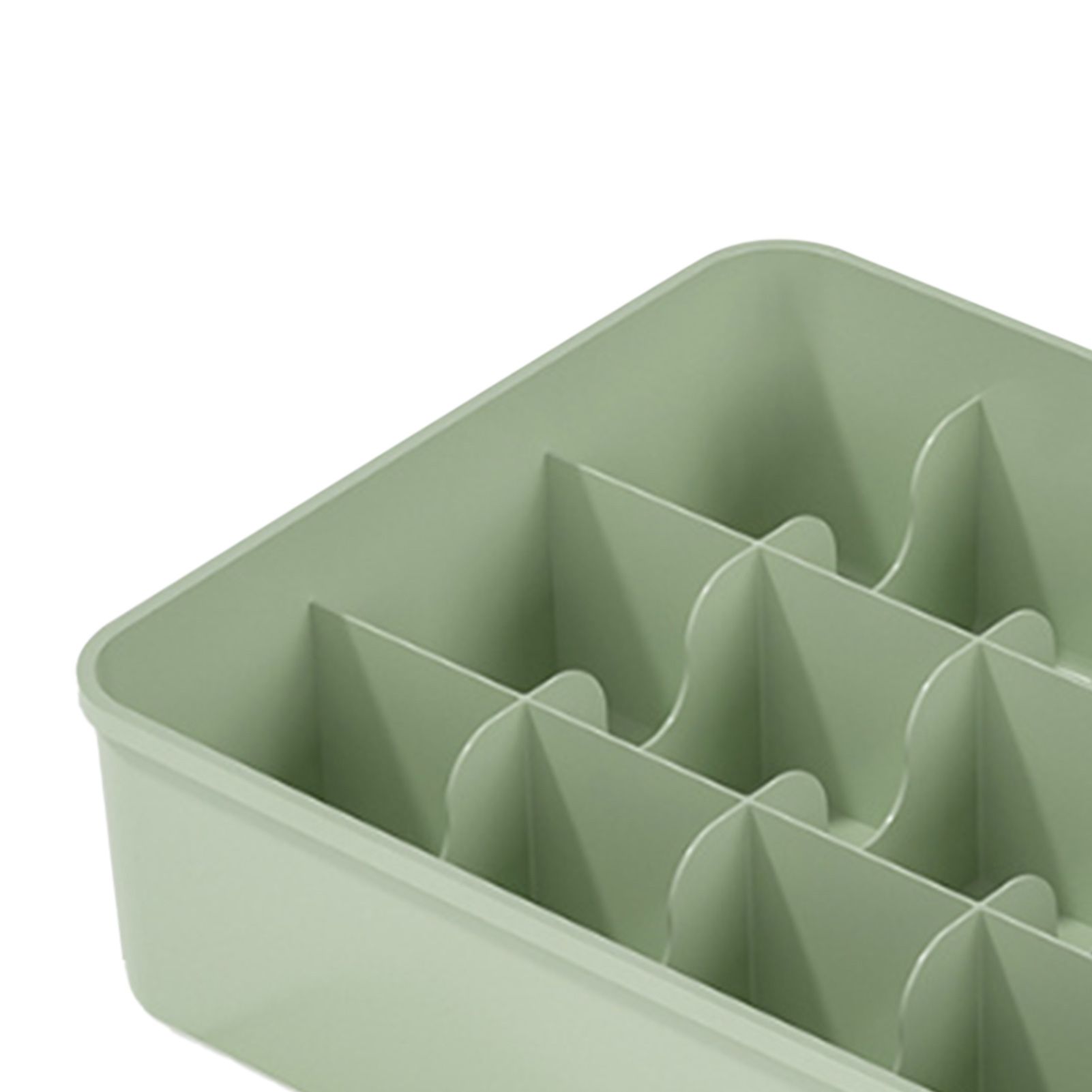 Sock Underwear Organizer Divider Plastic 15 Cell Closet Drawer Storage Box for Panty Ornament Ties Green - Image 3
