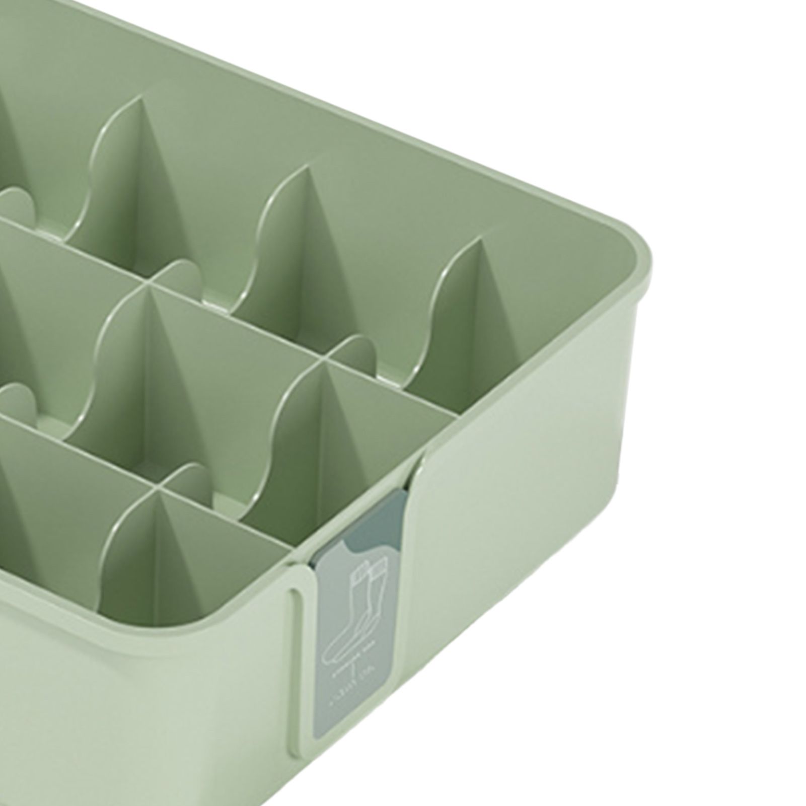 Sock Underwear Organizer Divider Plastic 15 Cell Closet Drawer Storage Box for Panty Ornament Ties Green - Image 4