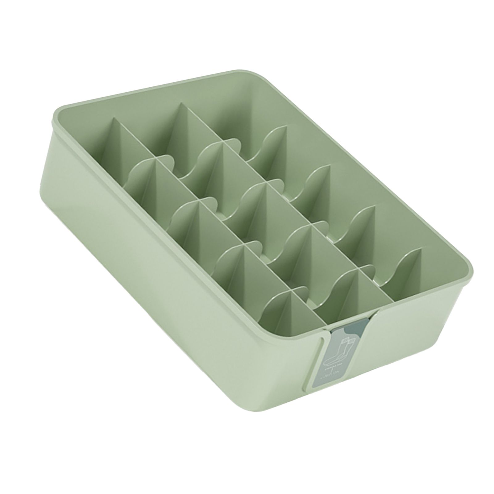 Sock Underwear Organizer Divider Plastic 15 Cell Closet Drawer Storage Box for Panty Ornament Ties Green - Image 5